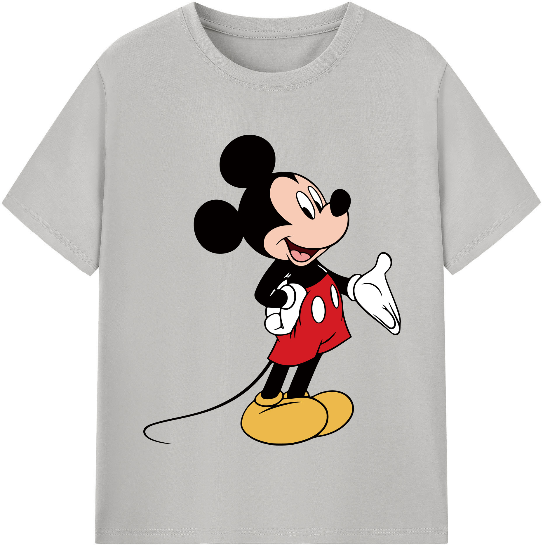 （画像用） ミッキーマウス Mickey Mouse レディースカジュアルプリントTシャツ（綿100％）