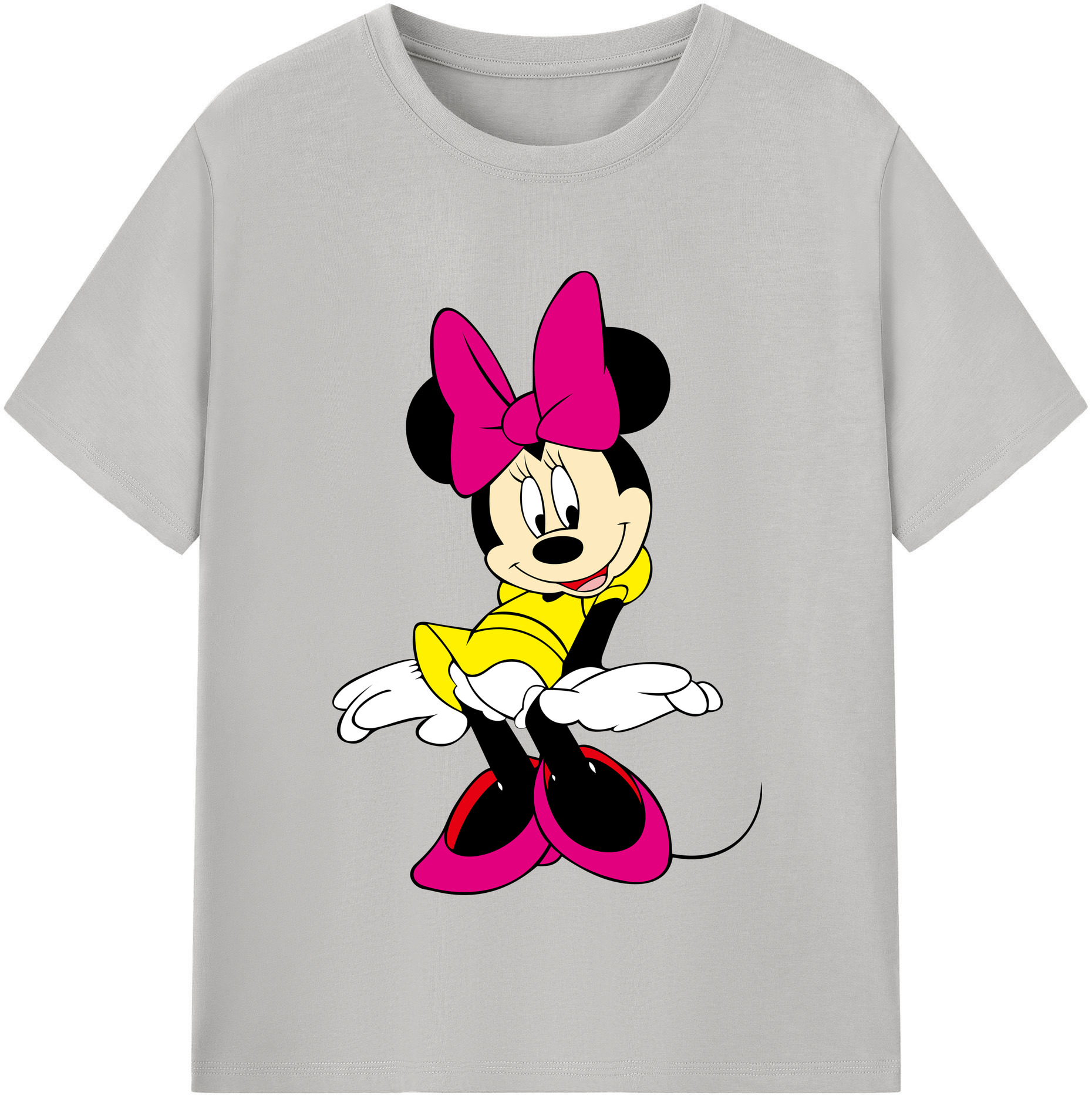 （画像用） ミッキーマウス Mickey Mouse レディースカジュアルプリントTシャツ（綿100％）