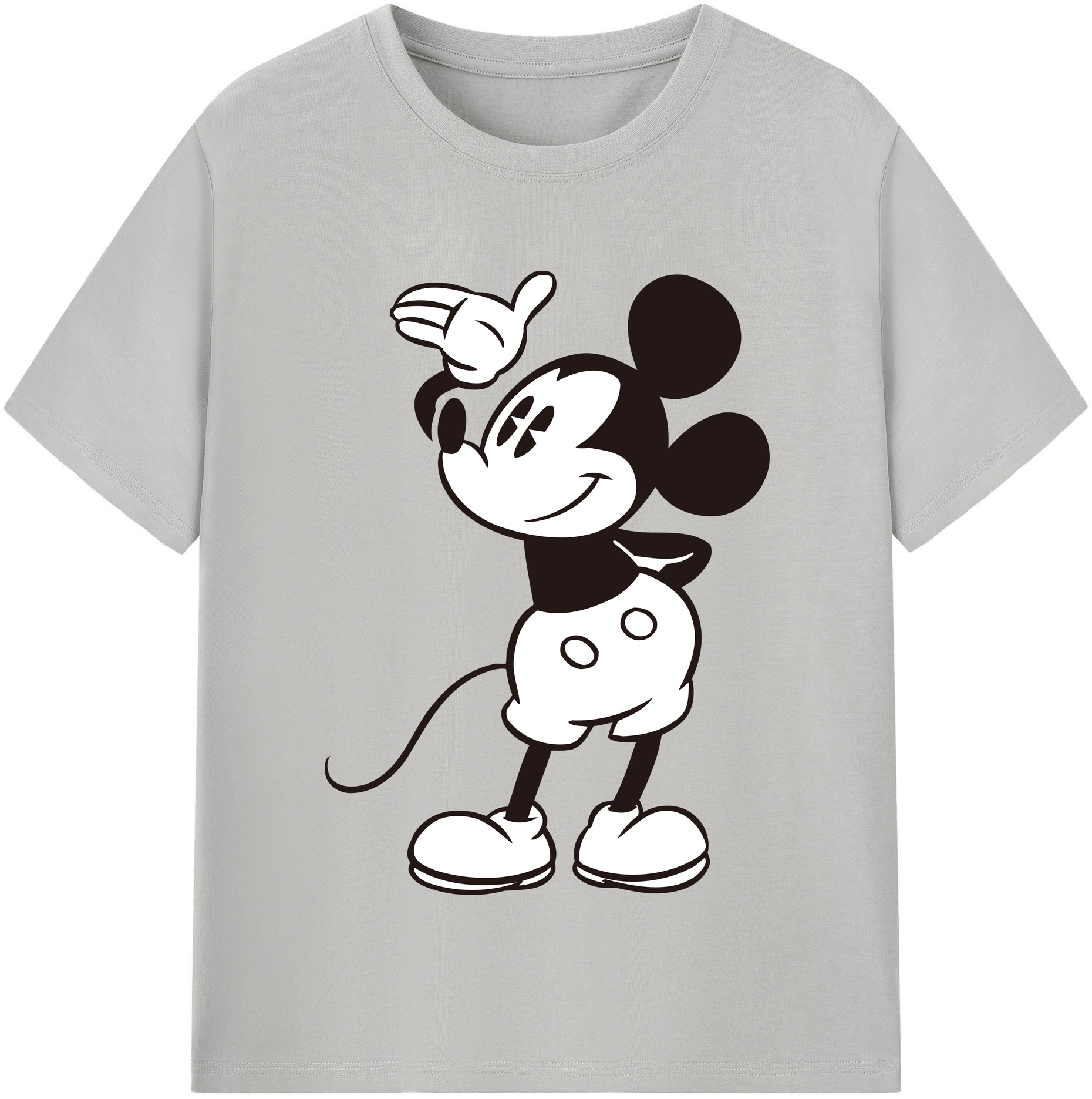 （画像用） ミッキーマウス Mickey Mouse レディースカジュアルプリントTシャツ（綿100％）