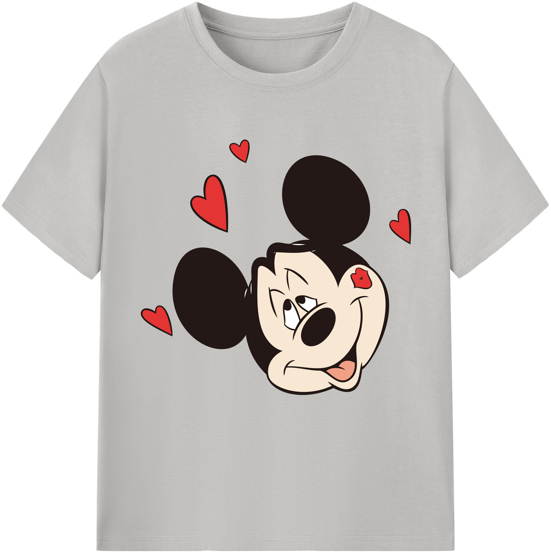 （画像用） ミッキーマウス Mickey Mouse レディースカジュアルプリントTシャツ（綿100％）