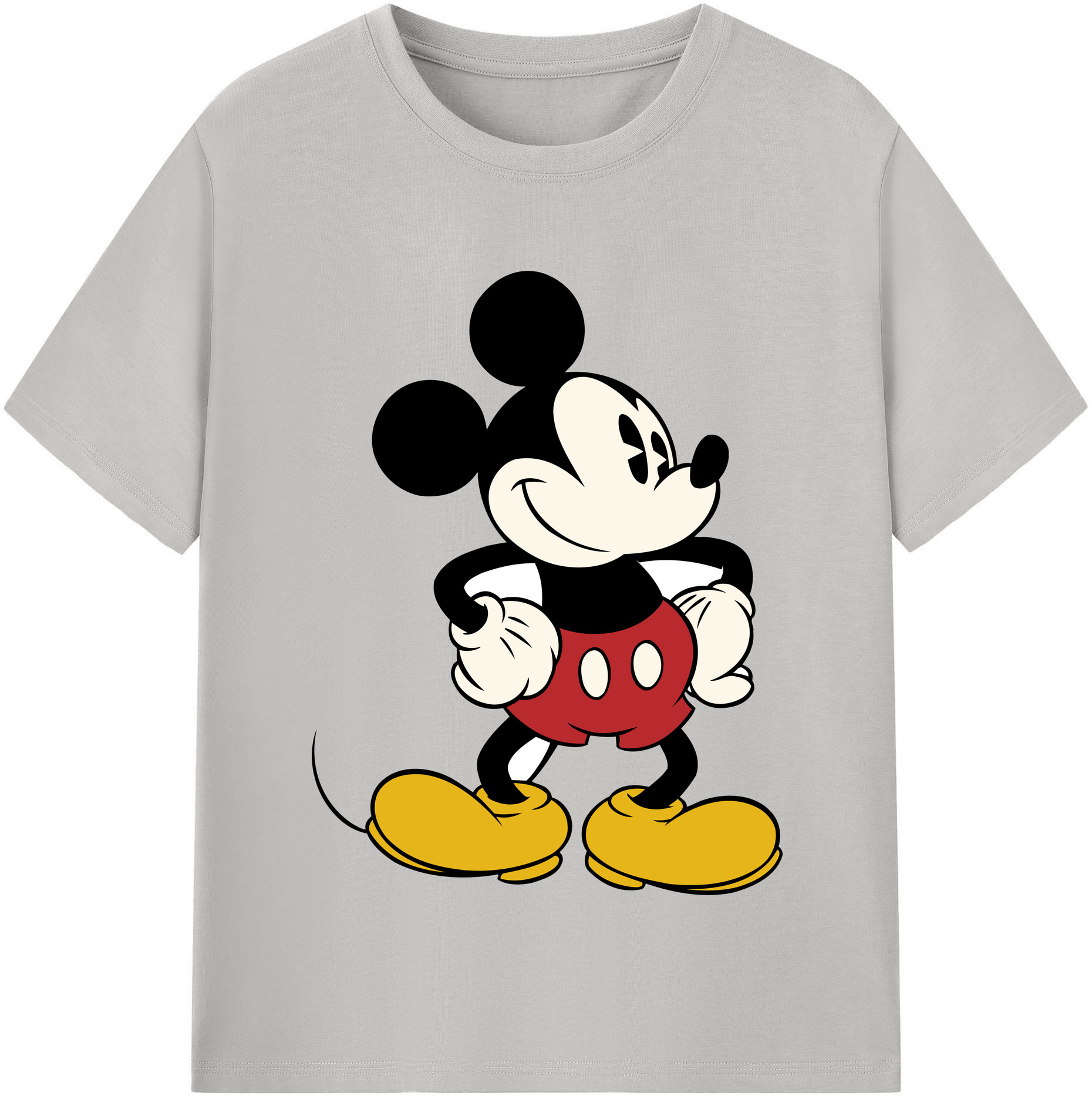 （画像用） ミッキーマウス Mickey Mouse レディースカジュアルプリントTシャツ（綿100％）