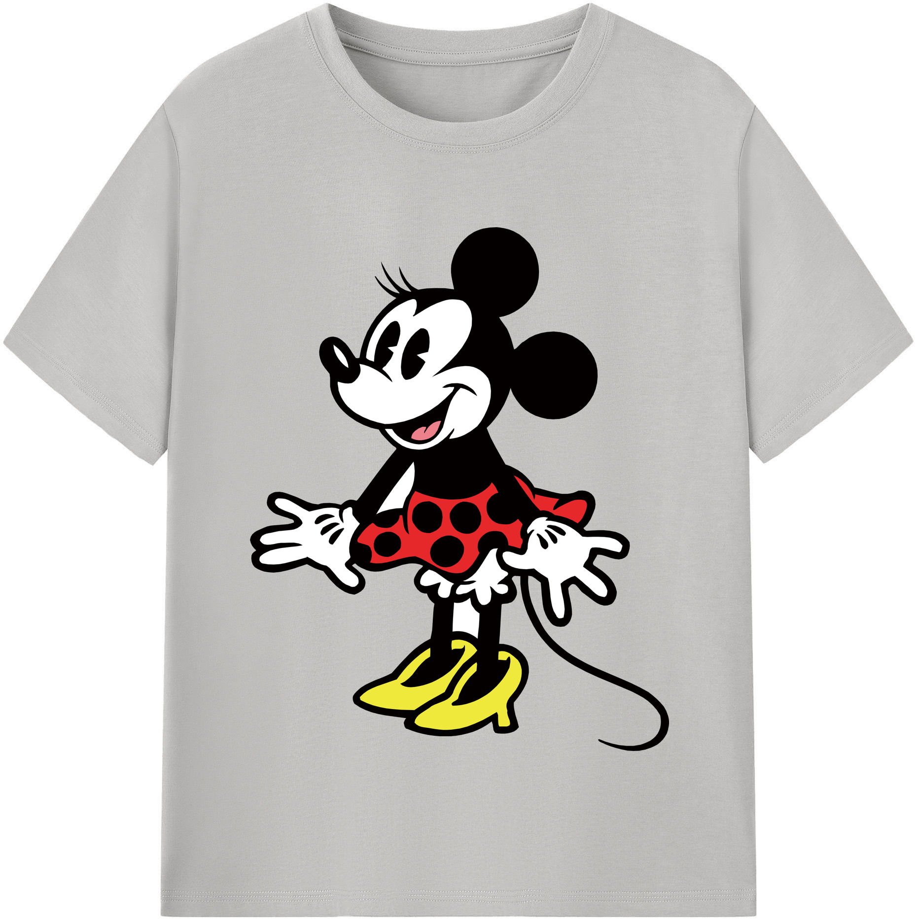 （画像用） ミッキーマウス Mickey Mouse レディースカジュアルプリントTシャツ（綿100％）