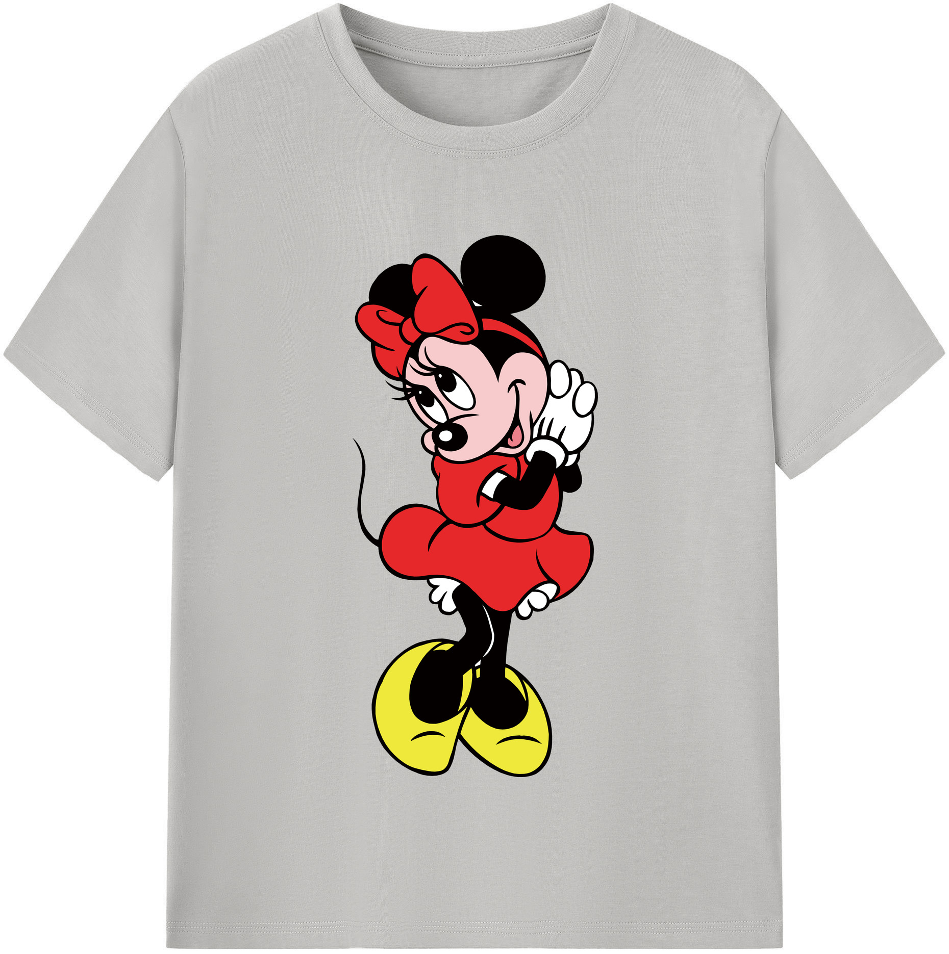 （画像用） ミッキーマウス Mickey Mouse レディースカジュアルプリントTシャツ（綿100％）
