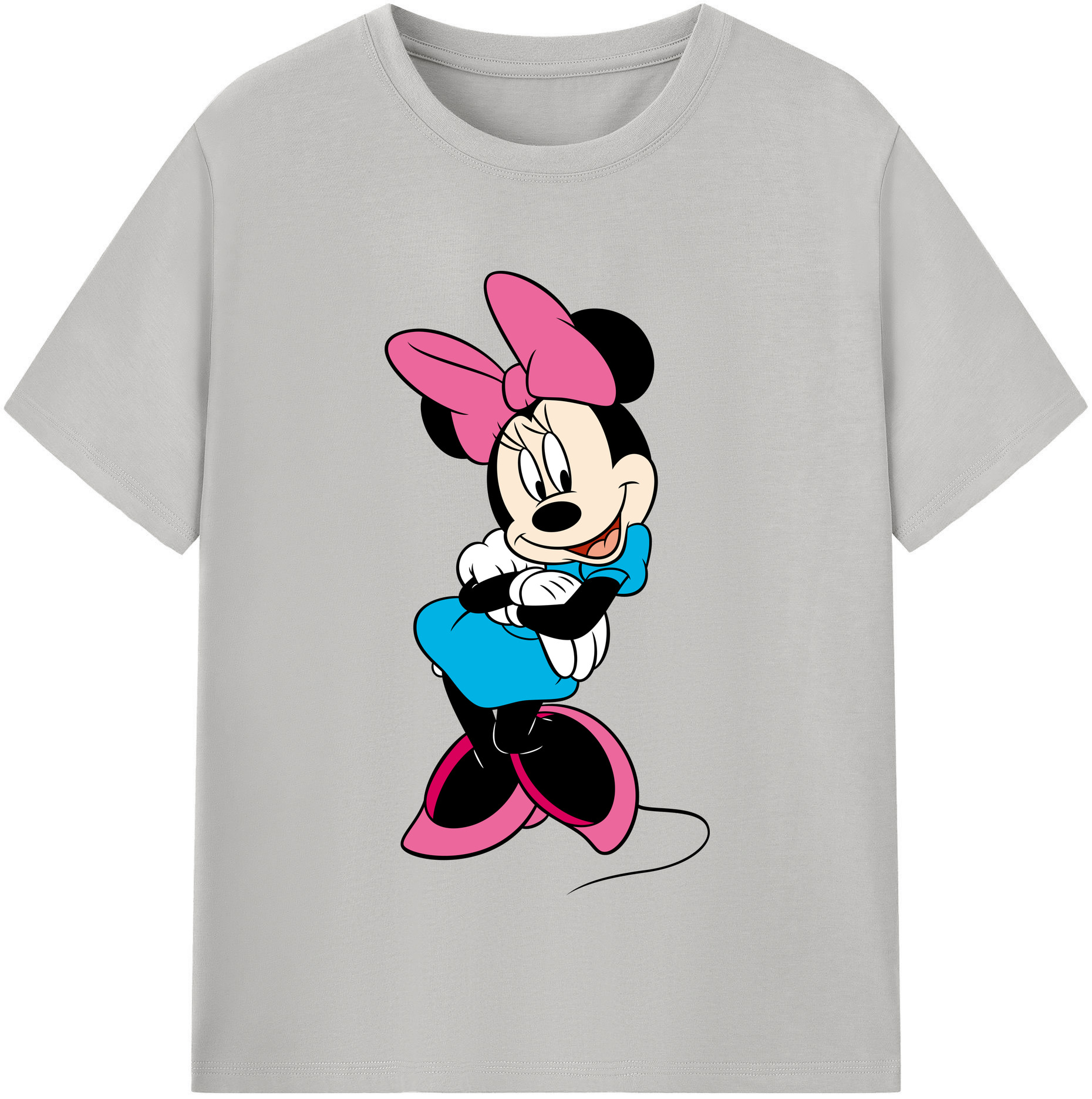 （画像用） ミッキーマウス Mickey Mouse レディースカジュアルプリントTシャツ（綿100％）
