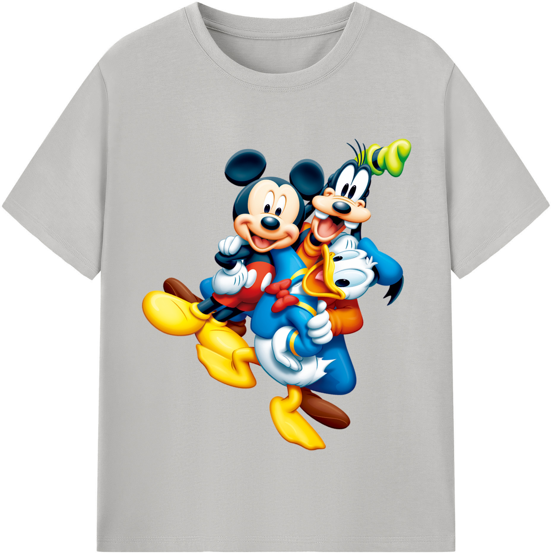 （画像用） ミッキーマウス Mickey Mouse レディースカジュアルプリントTシャツ（綿100％）