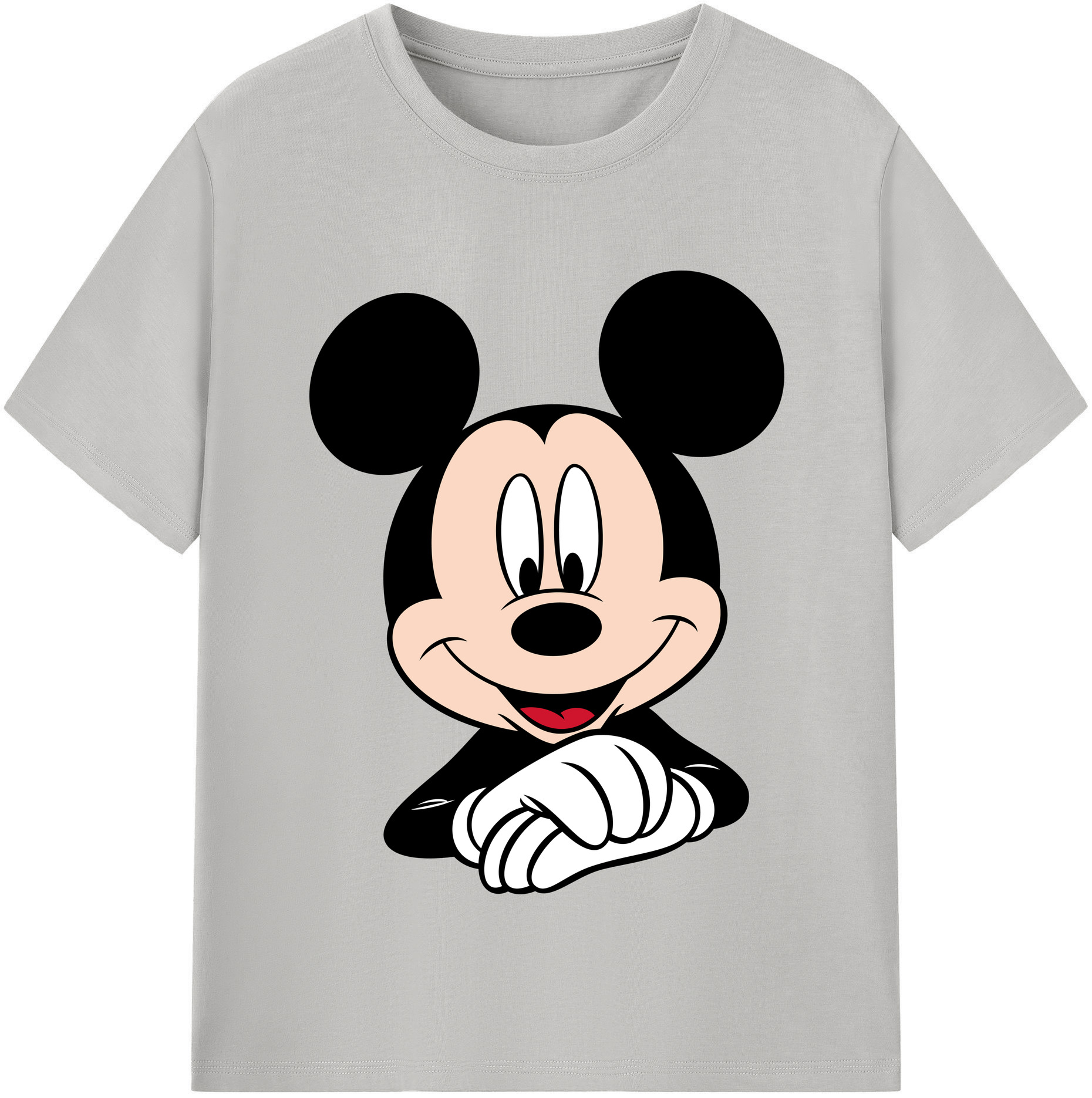 （画像用） ミッキーマウス Mickey Mouse レディースカジュアルプリントTシャツ（綿100％）