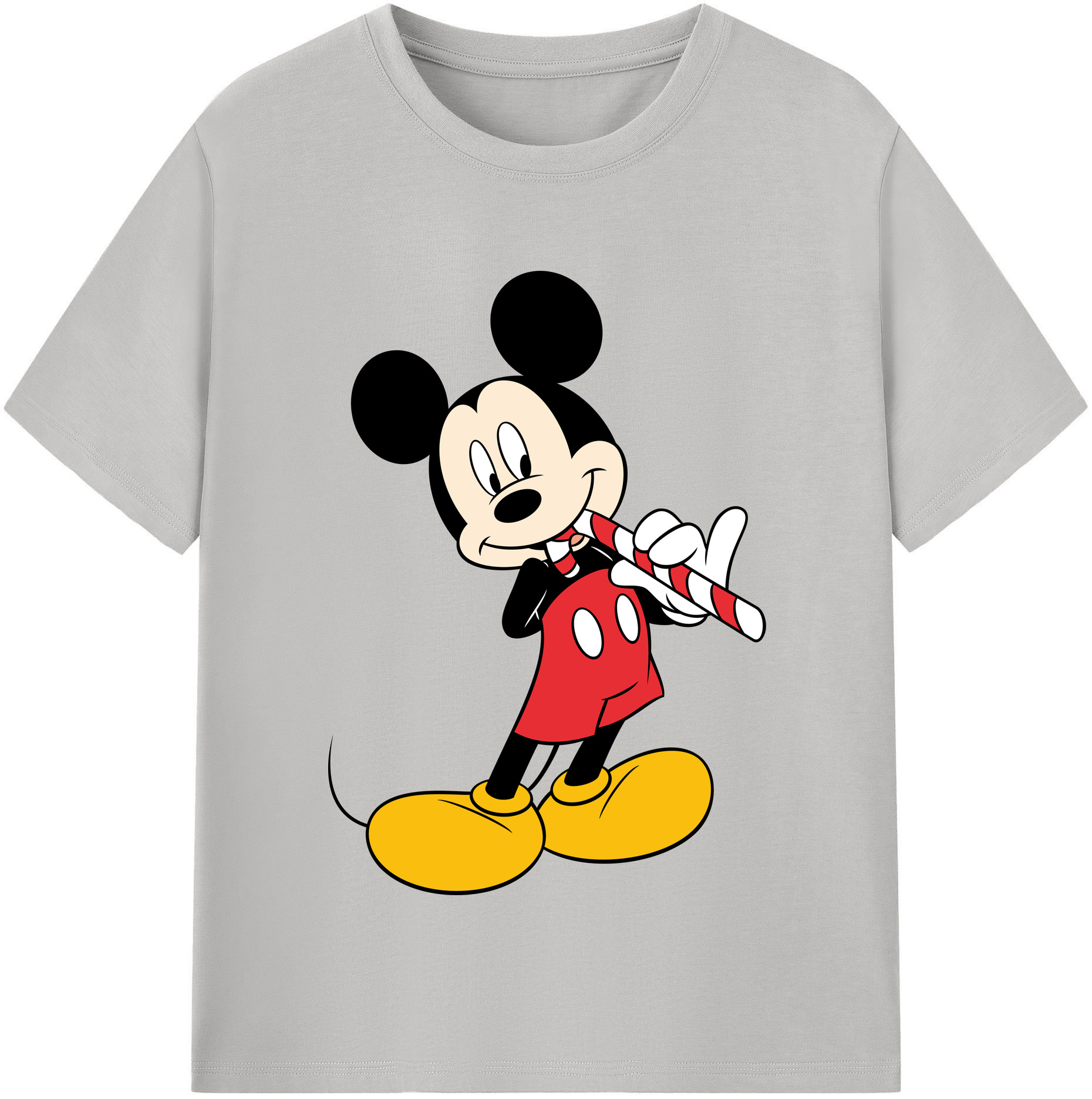 （画像用） ミッキーマウス Mickey Mouse レディースカジュアルプリントTシャツ（綿100％）