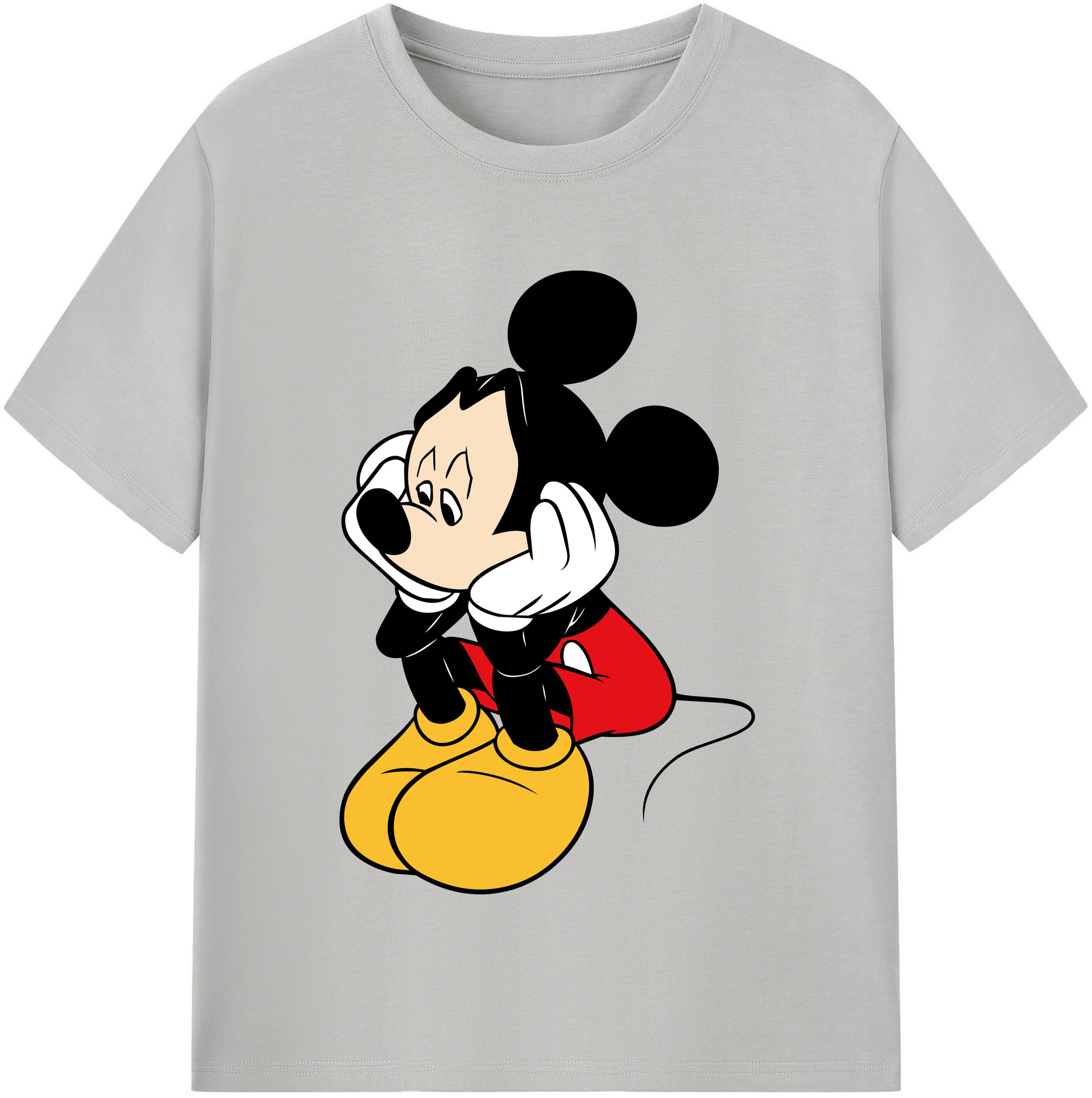 （画像用） ミッキーマウス Mickey Mouse レディースカジュアルプリントTシャツ（綿100％）