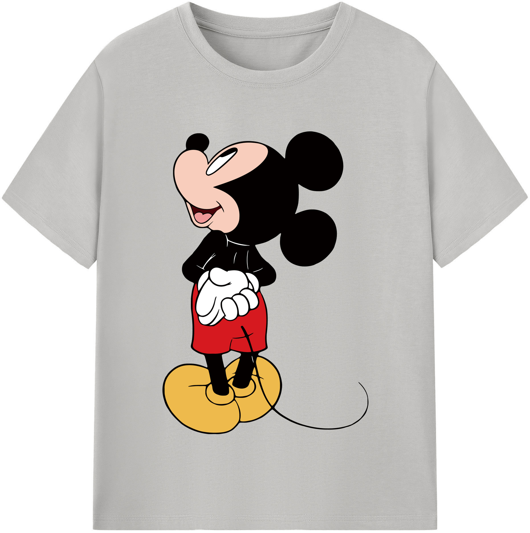 （画像用） ミッキーマウス Mickey Mouse レディースカジュアルプリントTシャツ（綿100％）