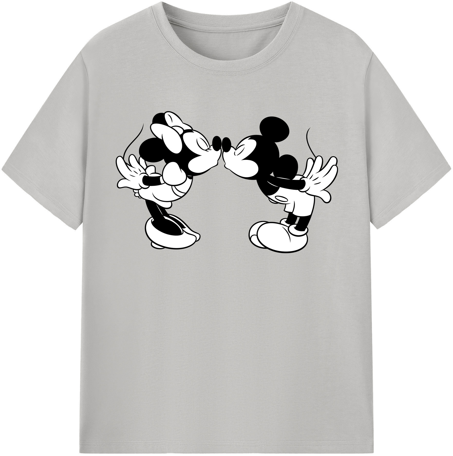（画像用） ミッキーマウス Mickey Mouse レディースカジュアルプリントTシャツ（綿100％）