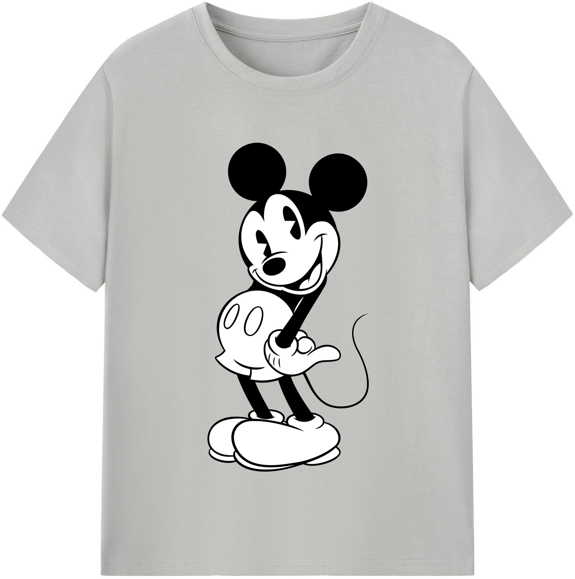 （画像用） ミッキーマウス Mickey Mouse レディースカジュアルプリントTシャツ（綿100％）