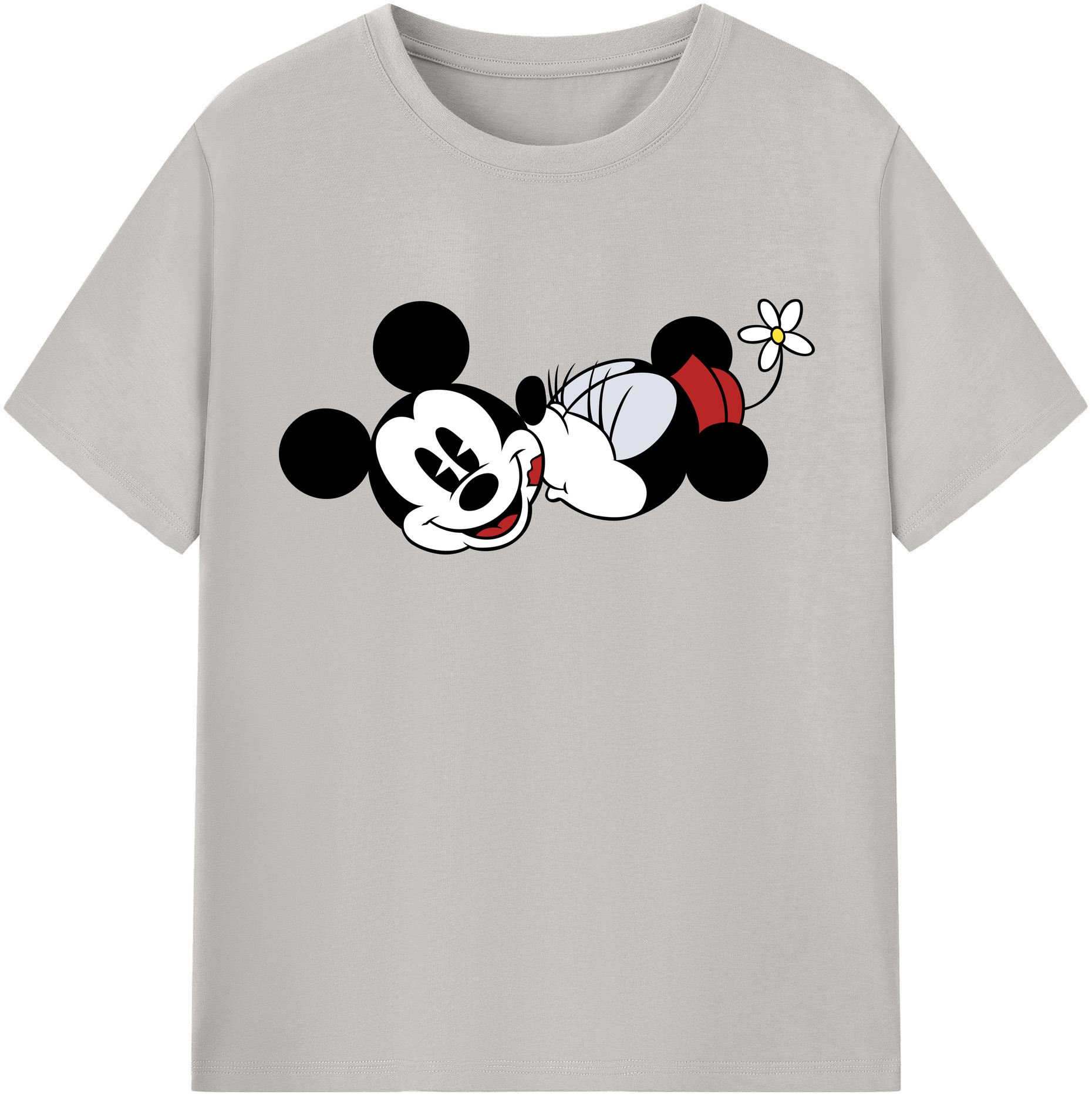 （画像用） ミッキーマウス Mickey Mouse レディースカジュアルプリントTシャツ（綿100％）
