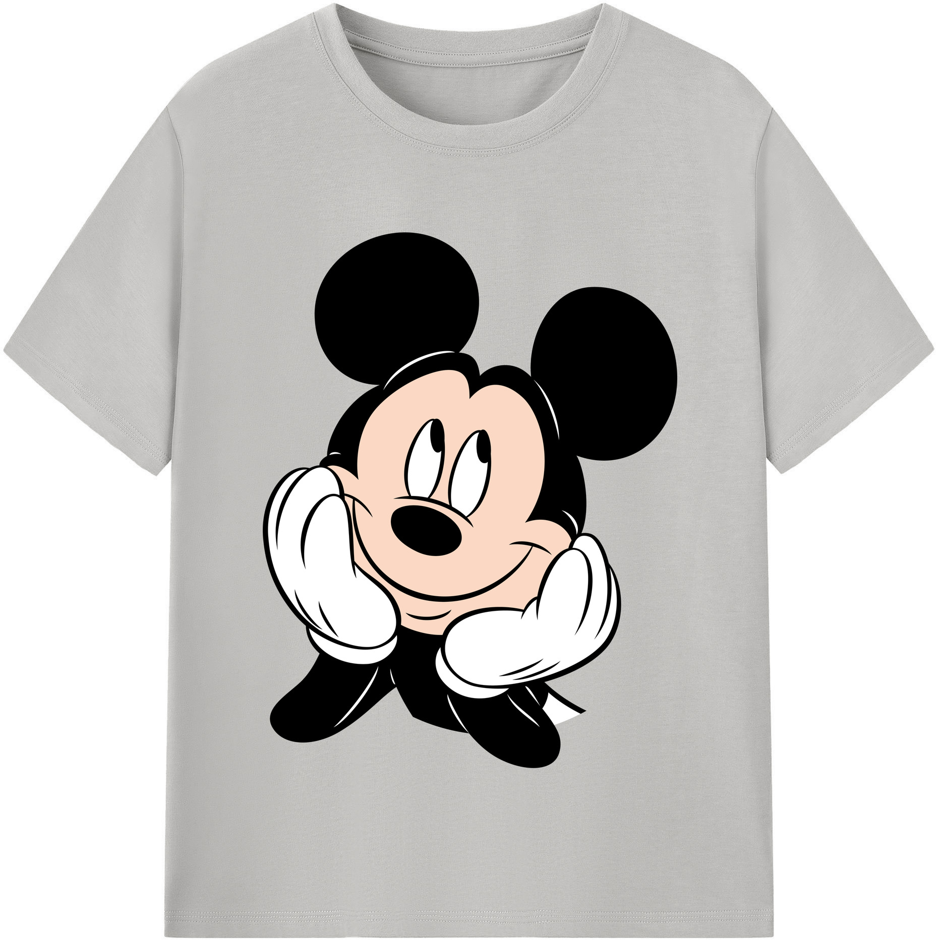 （画像用） ミッキーマウス Mickey Mouse レディースカジュアルプリントTシャツ（綿100％）