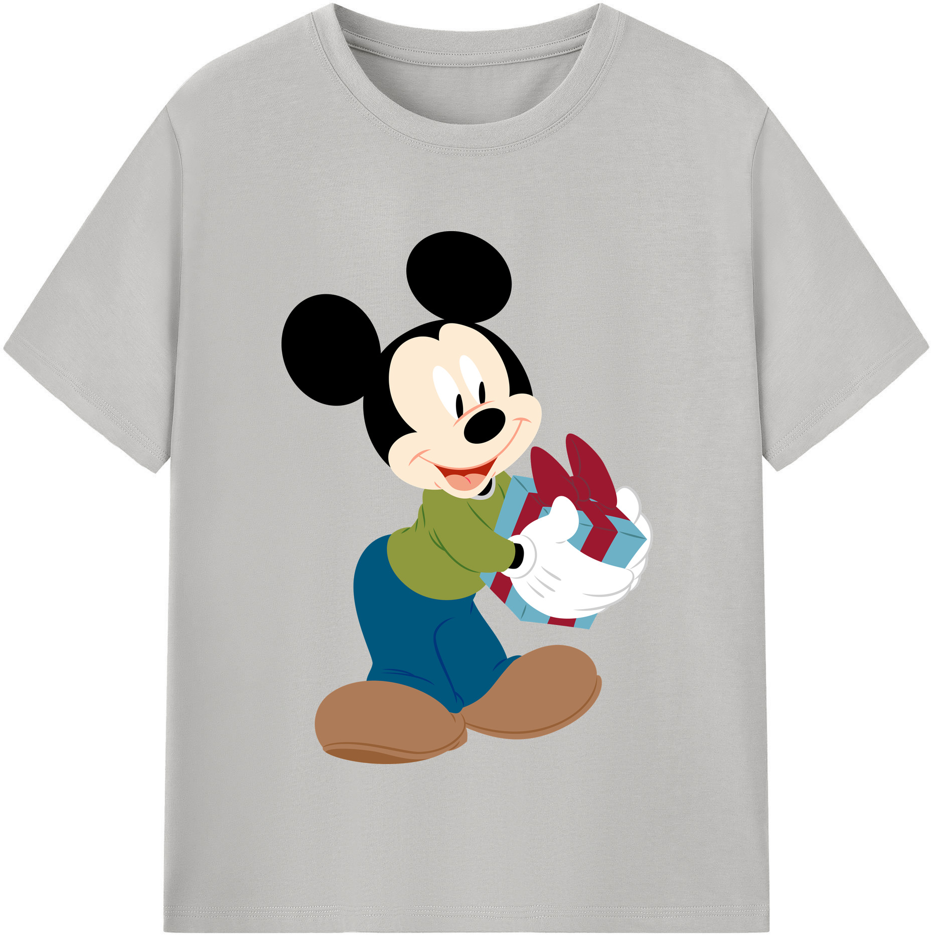 （画像用） ミッキーマウス Mickey Mouse レディースカジュアルプリントTシャツ（綿100％）