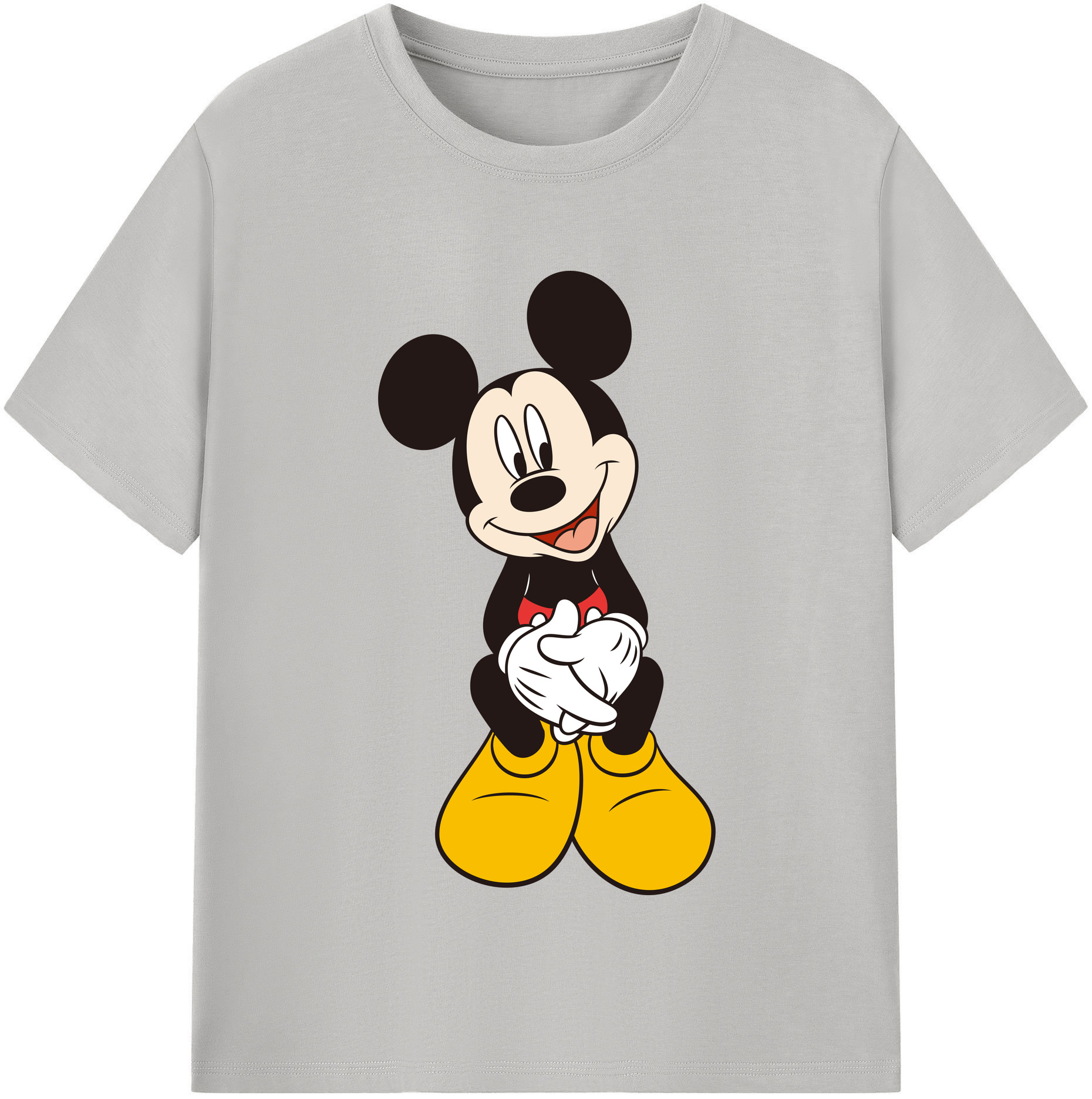 （画像用） ミッキーマウス Mickey Mouse レディースカジュアルプリントTシャツ（綿100％）