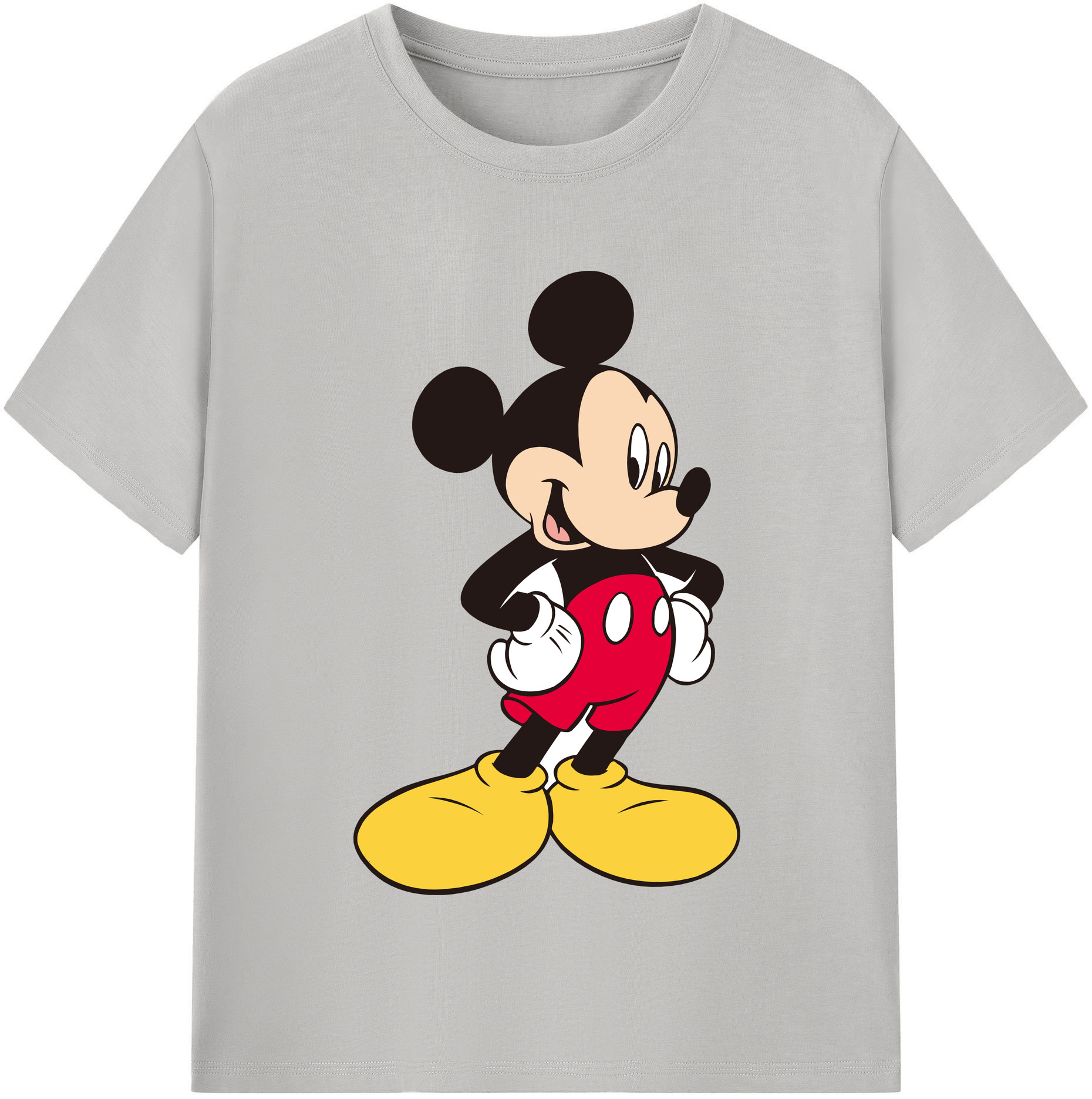（画像用） ミッキーマウス Mickey Mouse レディースカジュアルプリントTシャツ（綿100％）