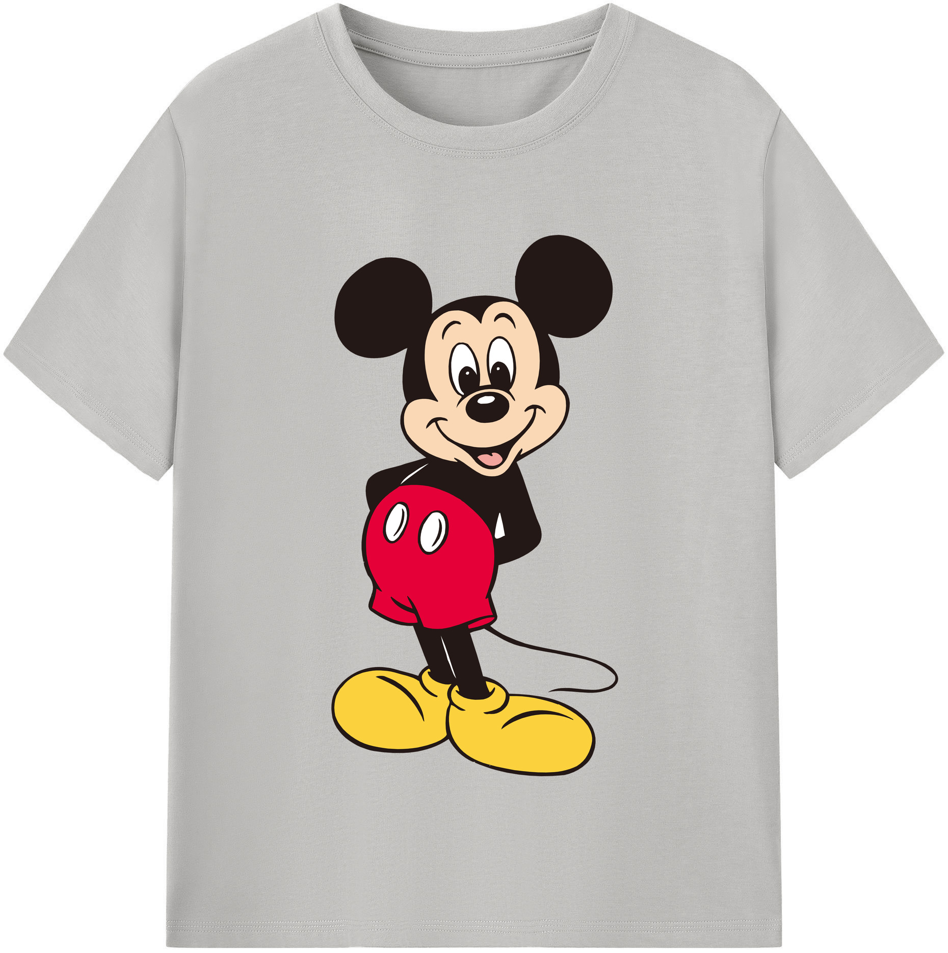 （画像用） ミッキーマウス Mickey Mouse レディースカジュアルプリントTシャツ（綿100％）