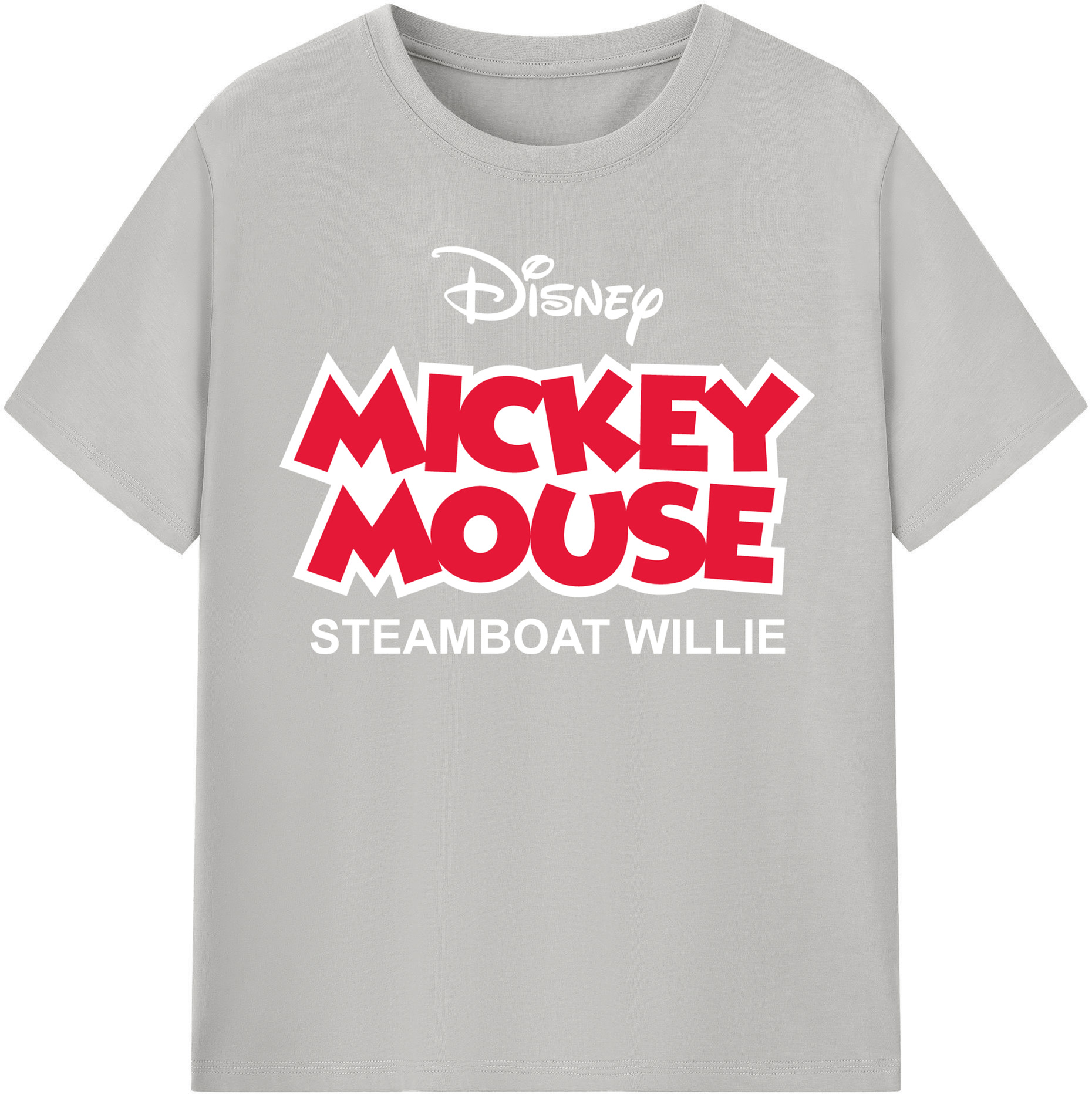 （画像用） ミッキーマウス Mickey Mouse レディースカジュアルプリントTシャツ（綿100％）