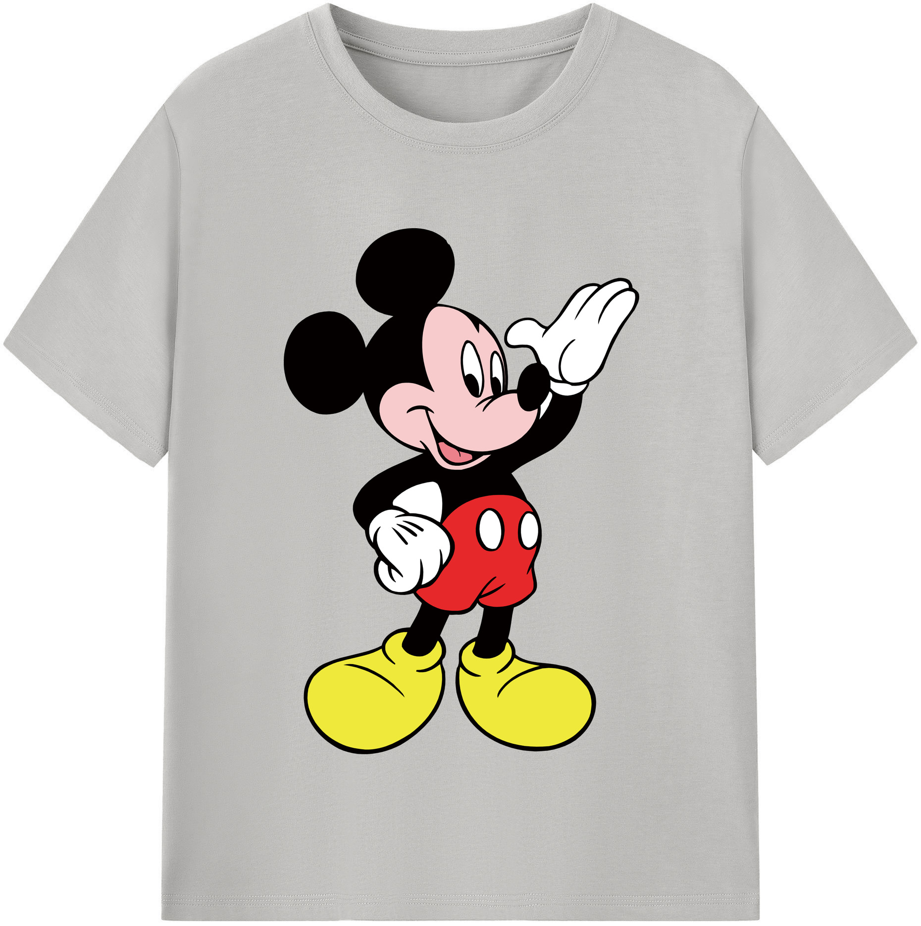 （画像用） ミッキーマウス Mickey Mouse レディースカジュアルプリントTシャツ（綿100％）