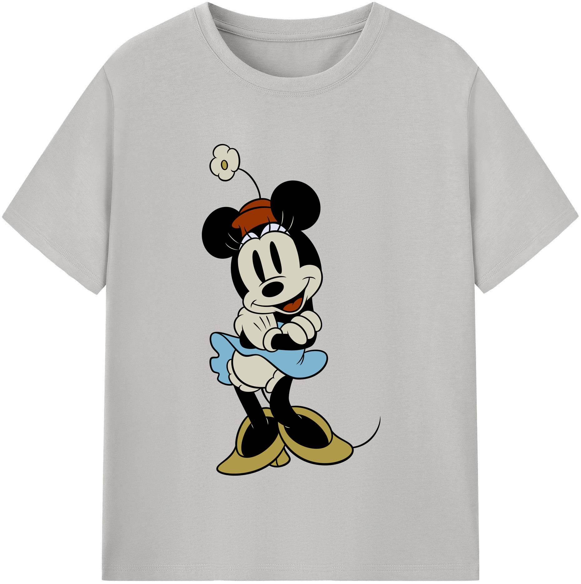 （画像用） ミッキーマウス Mickey Mouse レディースカジュアルプリントTシャツ（綿100％）