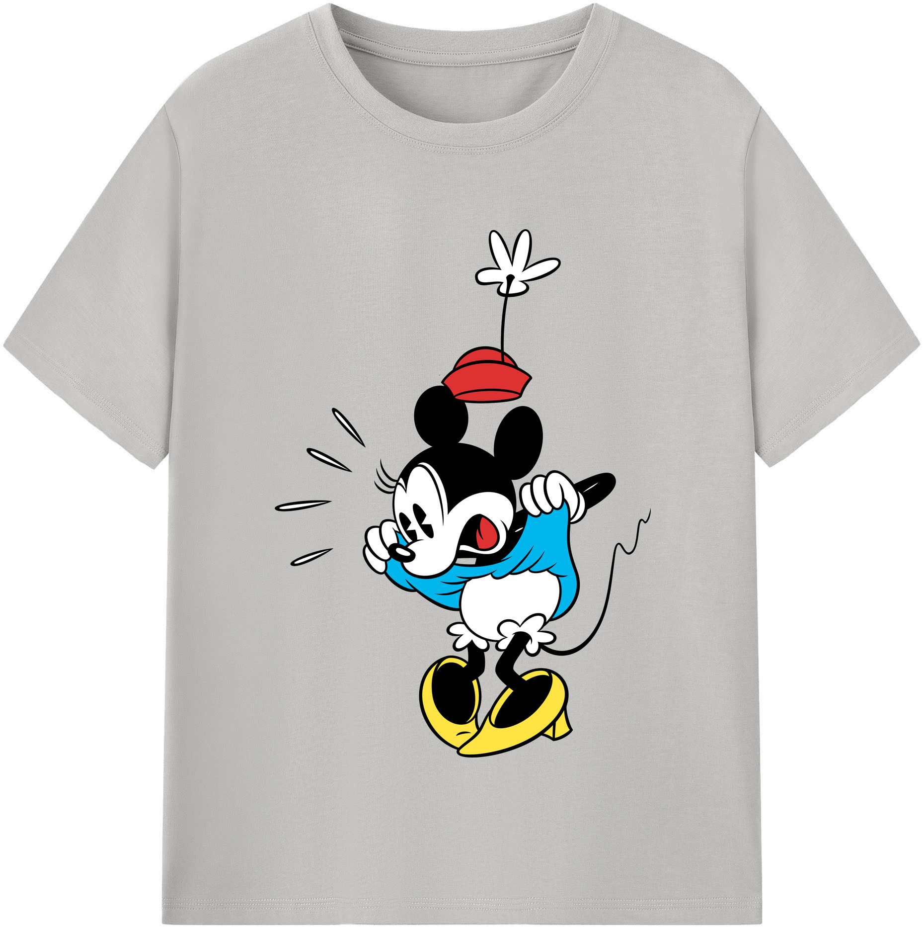 （画像用） ミッキーマウス Mickey Mouse レディースカジュアルプリントTシャツ（綿100％）