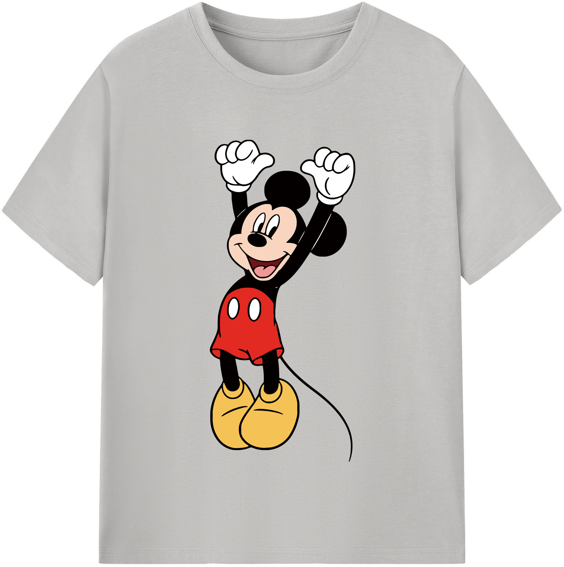（画像用） ミッキーマウス Mickey Mouse レディースカジュアルプリントTシャツ（綿100％）