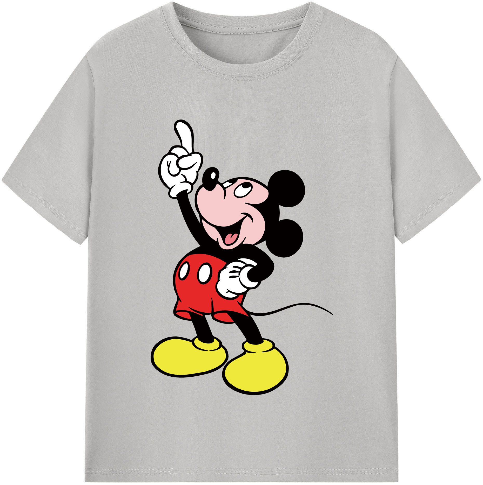 （画像用） ミッキーマウス Mickey Mouse レディースカジュアルプリントTシャツ（綿100％）