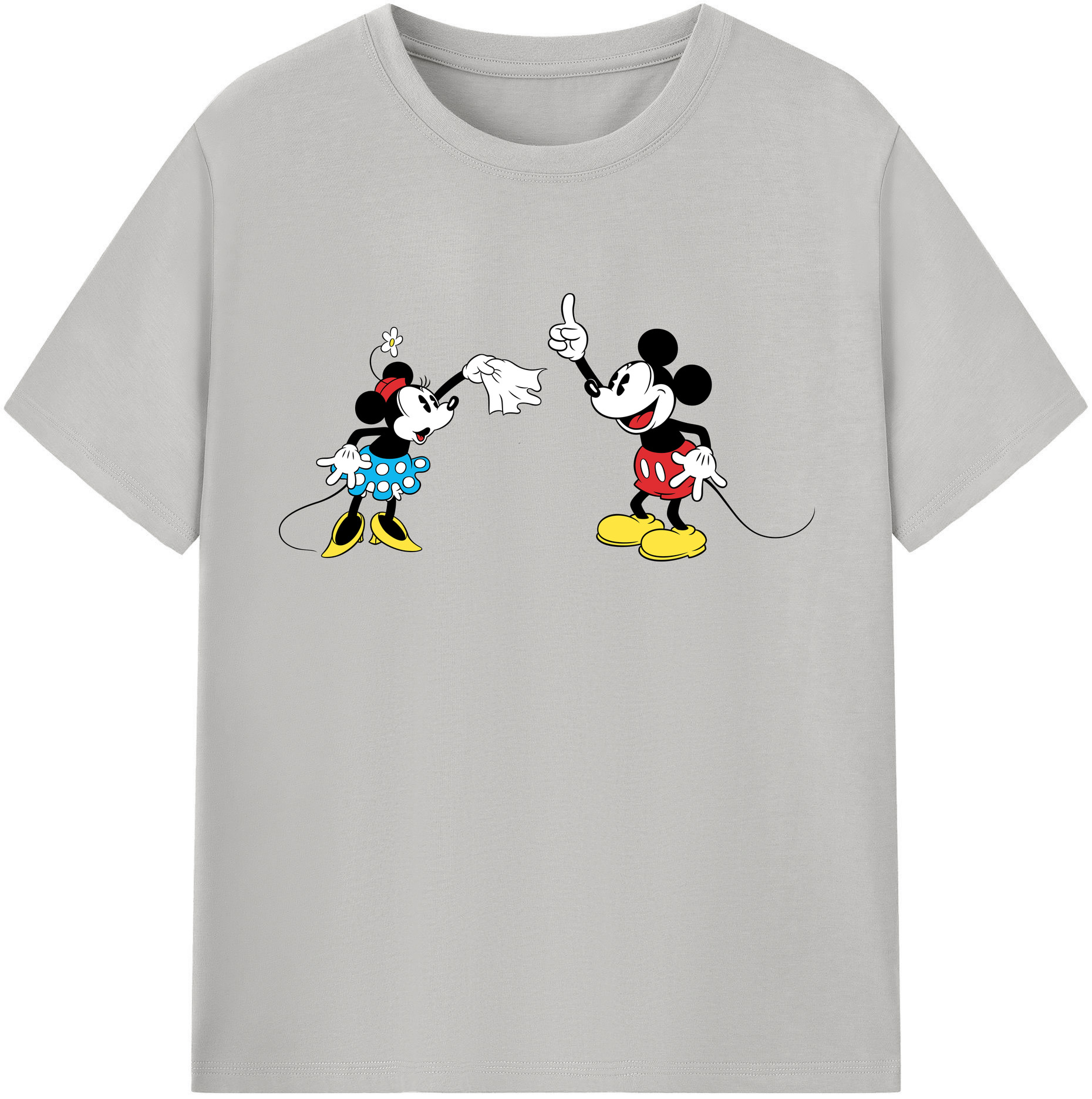 （画像用） ミッキーマウス Mickey Mouse レディースカジュアルプリントTシャツ（綿100％）