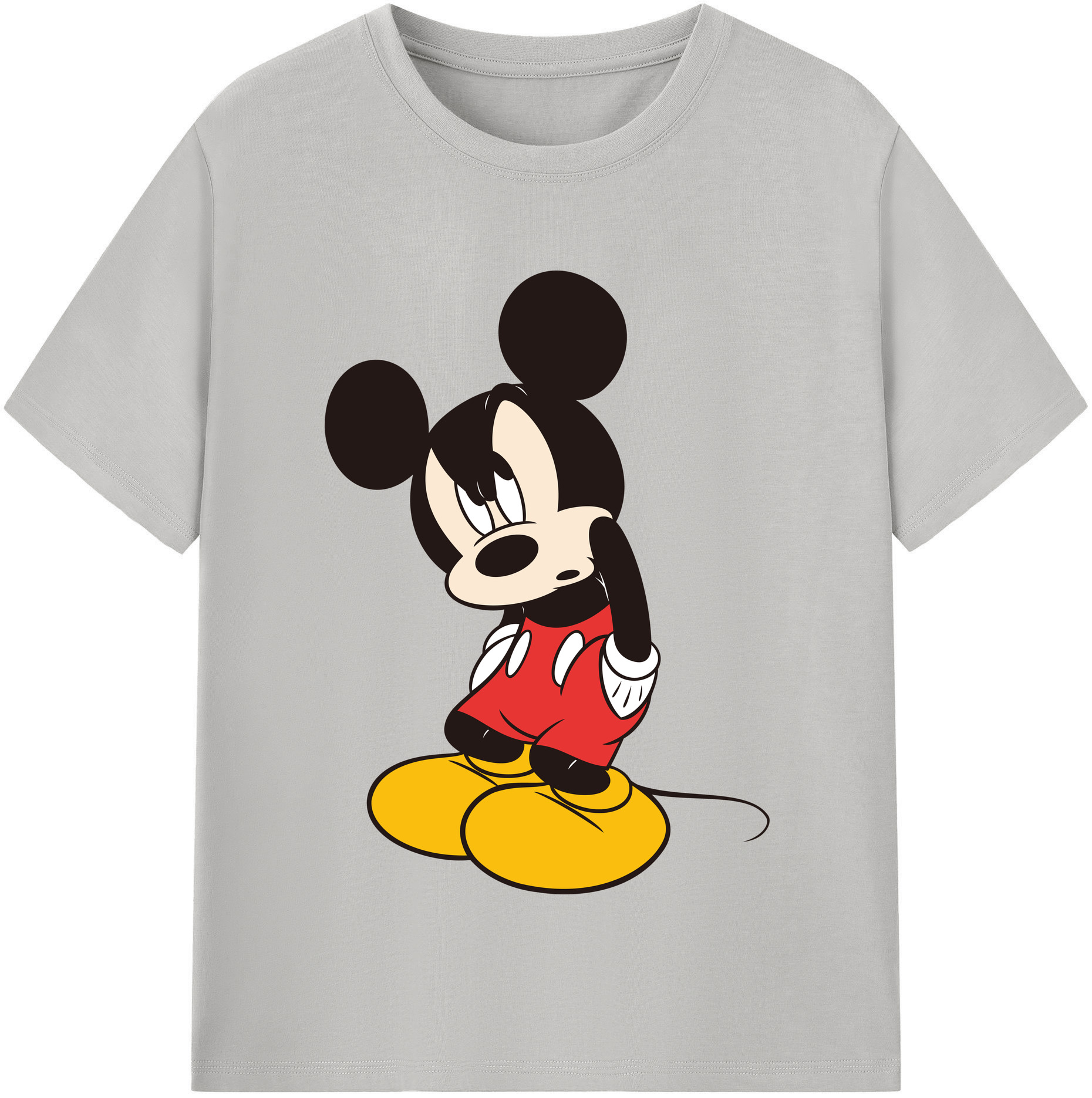 （画像用） ミッキーマウス Mickey Mouse レディースカジュアルプリントTシャツ（綿100％）