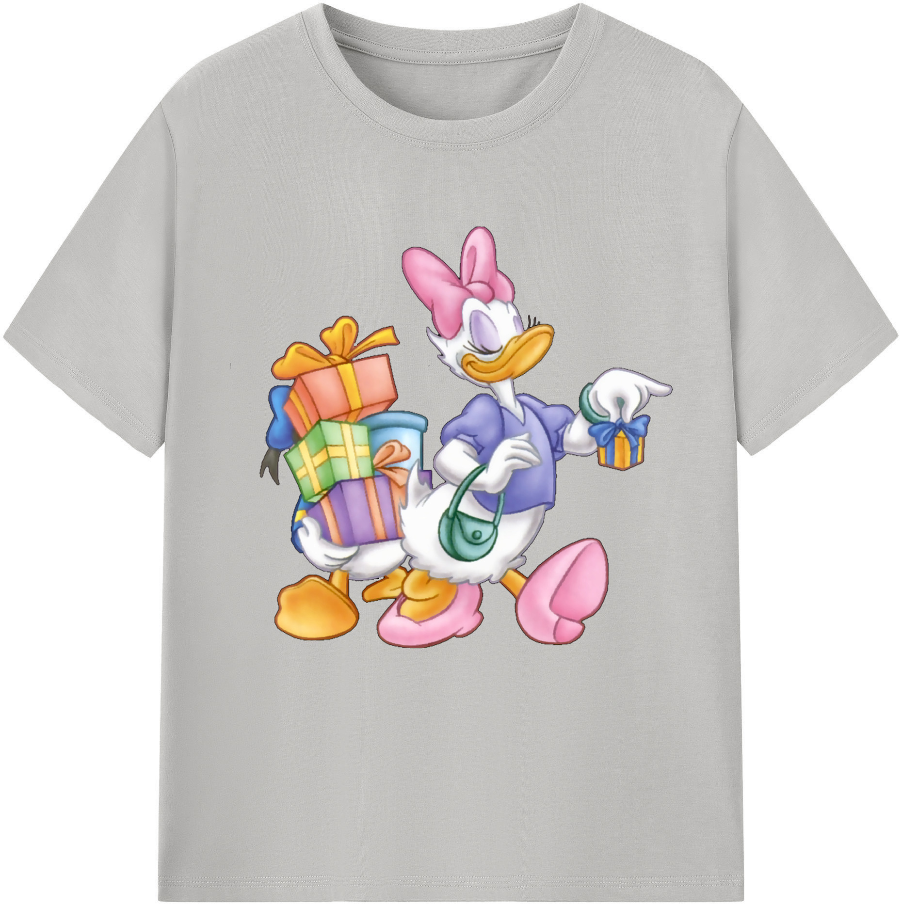 （画像用） ミッキーマウス Mickey Mouse レディースカジュアルプリントTシャツ（綿100％）