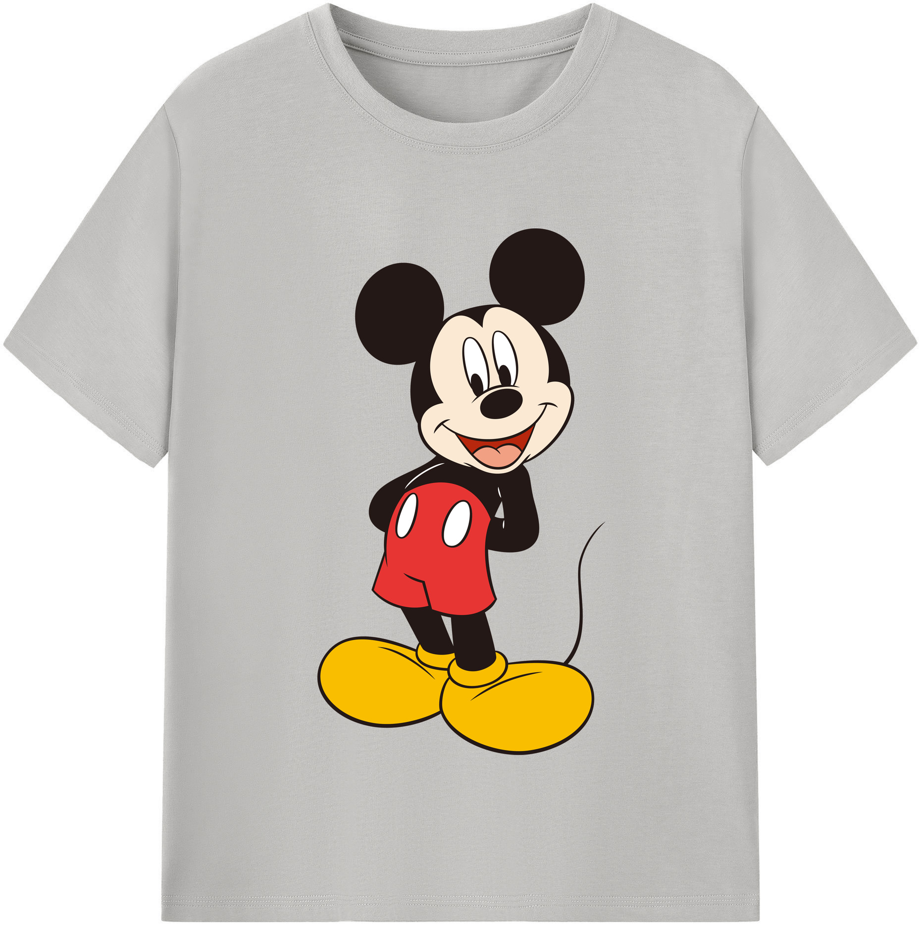 （画像用） ミッキーマウス Mickey Mouse レディースカジュアルプリントTシャツ（綿100％）