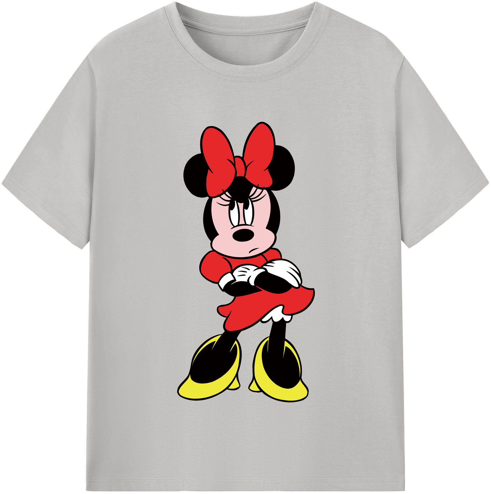 （画像用） ミッキーマウス Mickey Mouse レディースカジュアルプリントTシャツ（綿100％）