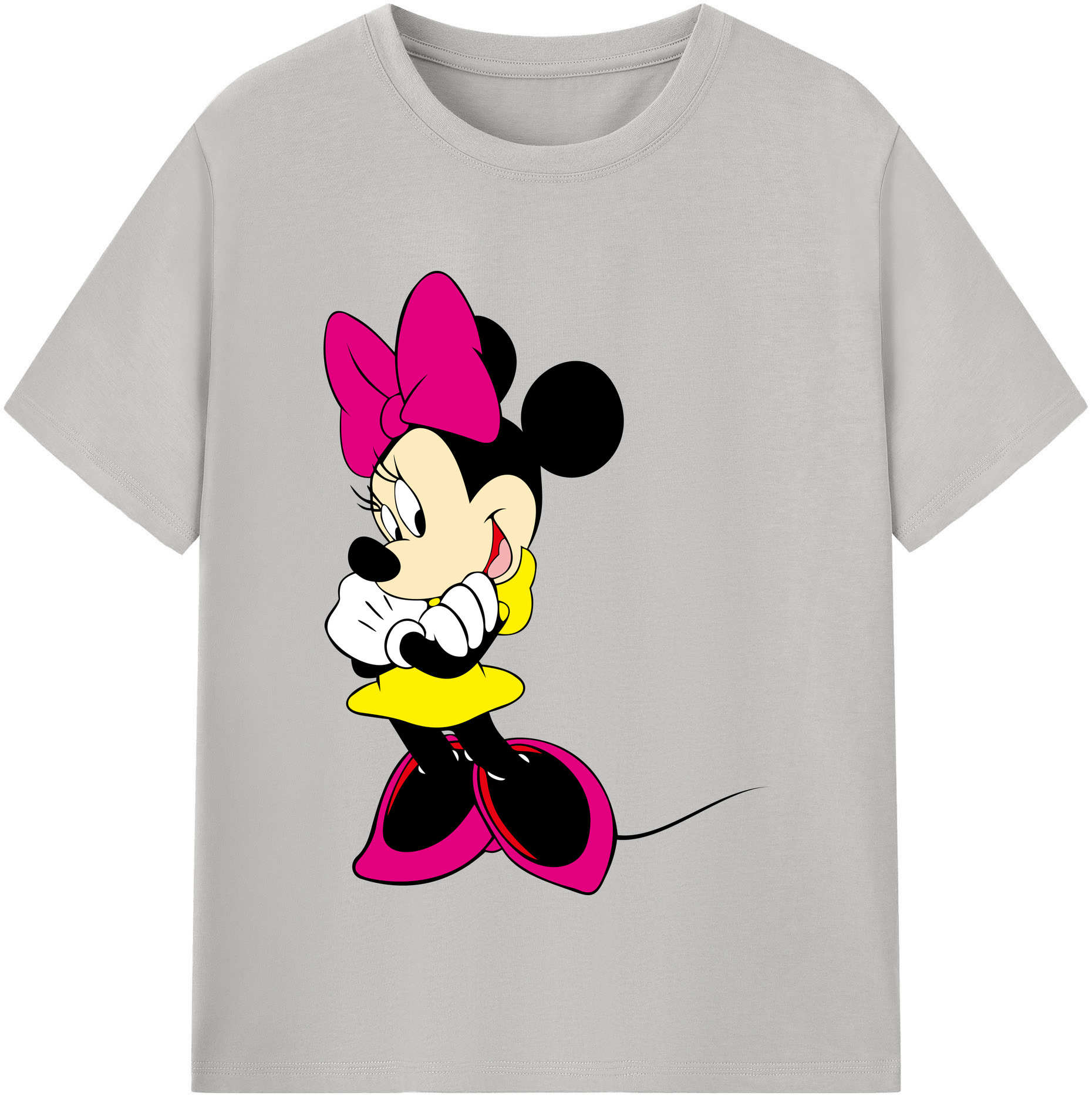 （画像用） ミッキーマウス Mickey Mouse レディースカジュアルプリントTシャツ（綿100％）
