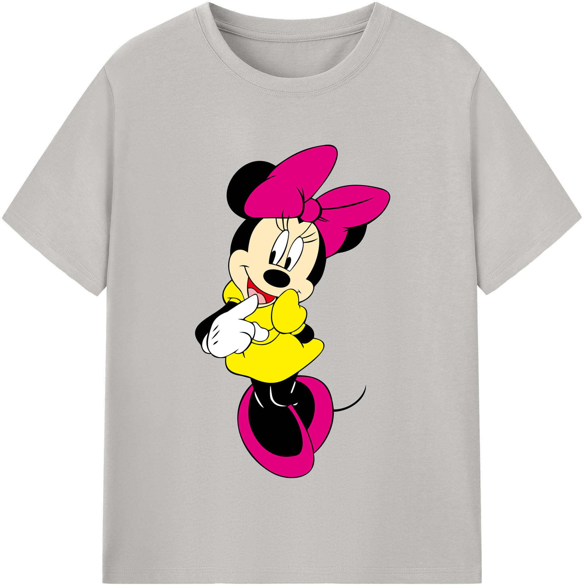 （画像用） ミッキーマウス Mickey Mouse レディースカジュアルプリントTシャツ（綿100％）