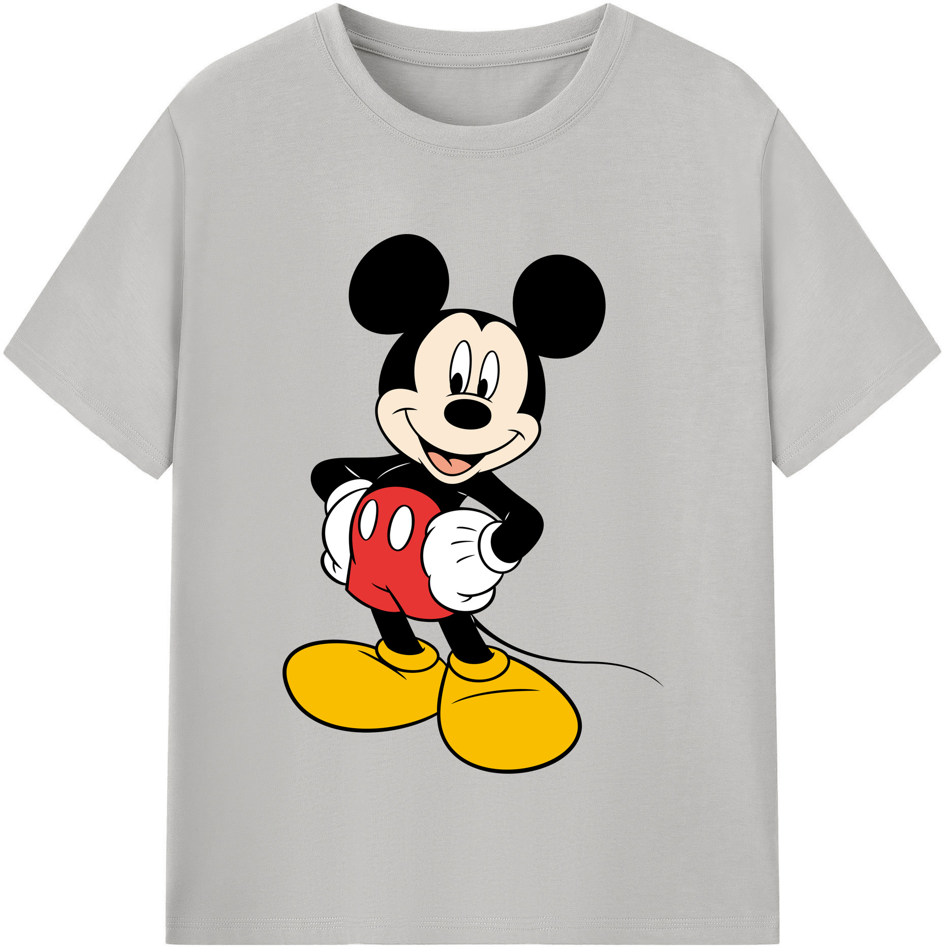 （画像用） ミッキーマウス Mickey Mouse レディースカジュアルプリントTシャツ（綿100％）