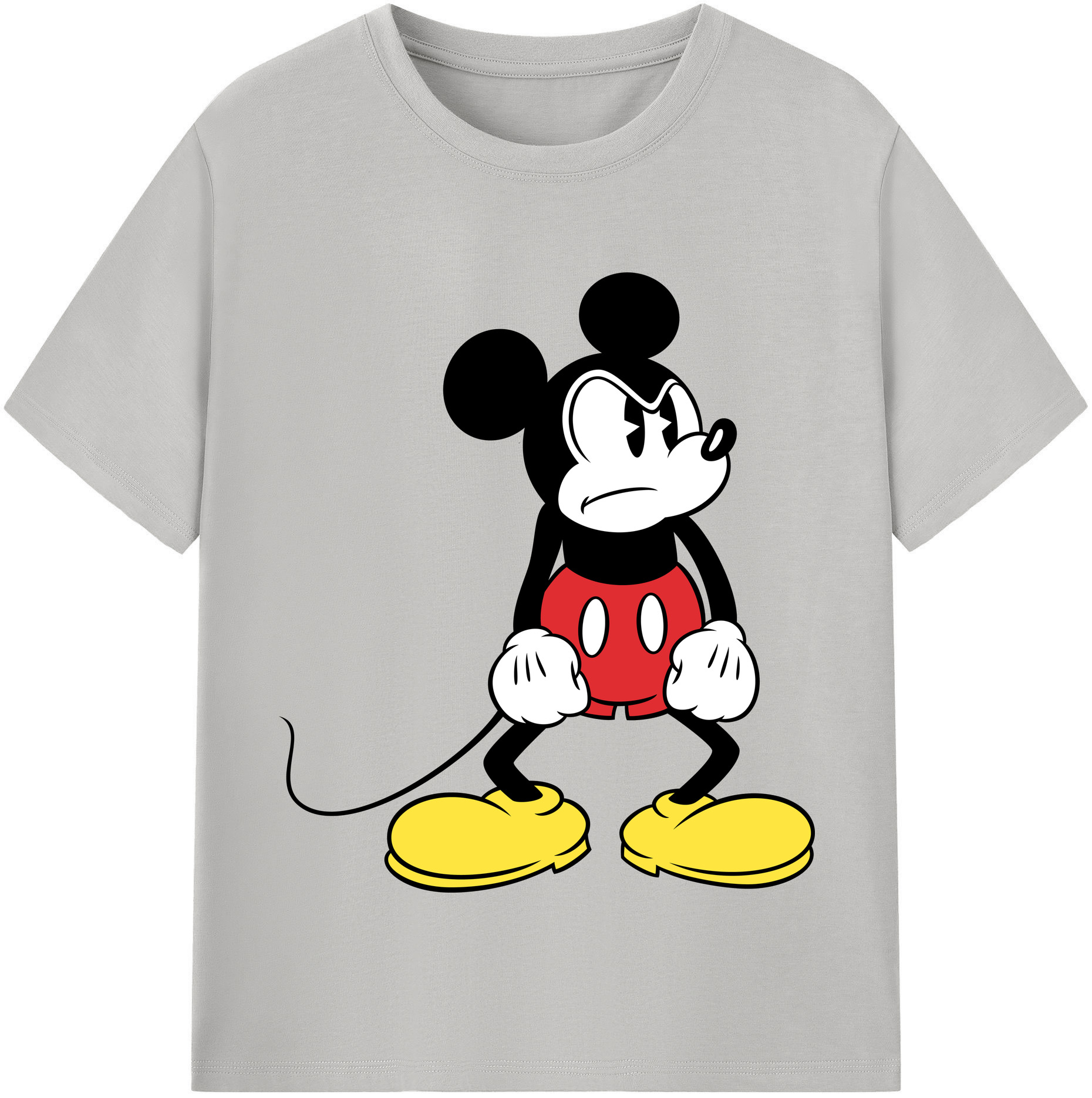 （画像用） ミッキーマウス Mickey Mouse レディースカジュアルプリントTシャツ（綿100％）
