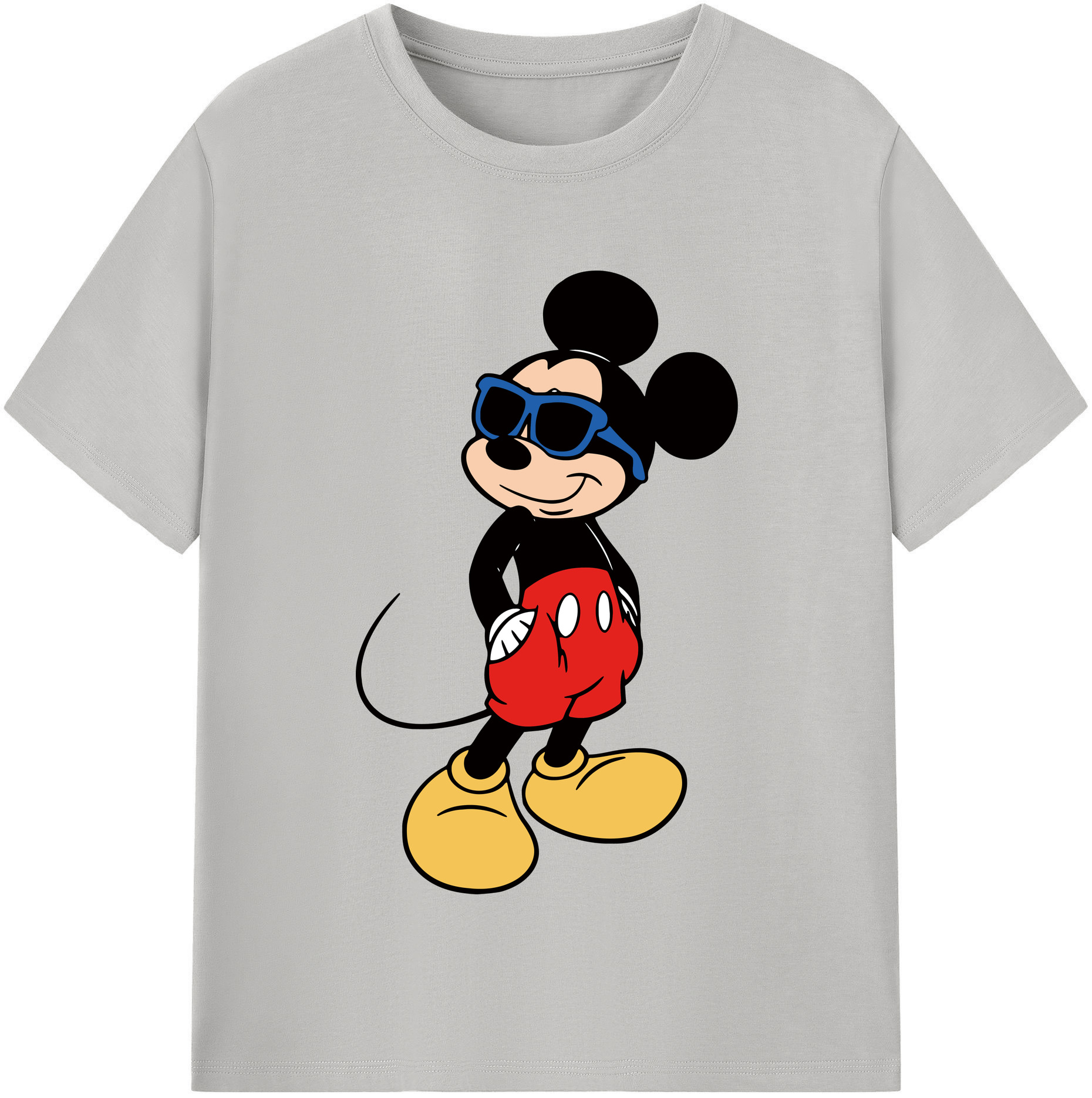 （画像用） ミッキーマウス Mickey Mouse レディースカジュアルプリントTシャツ（綿100％）