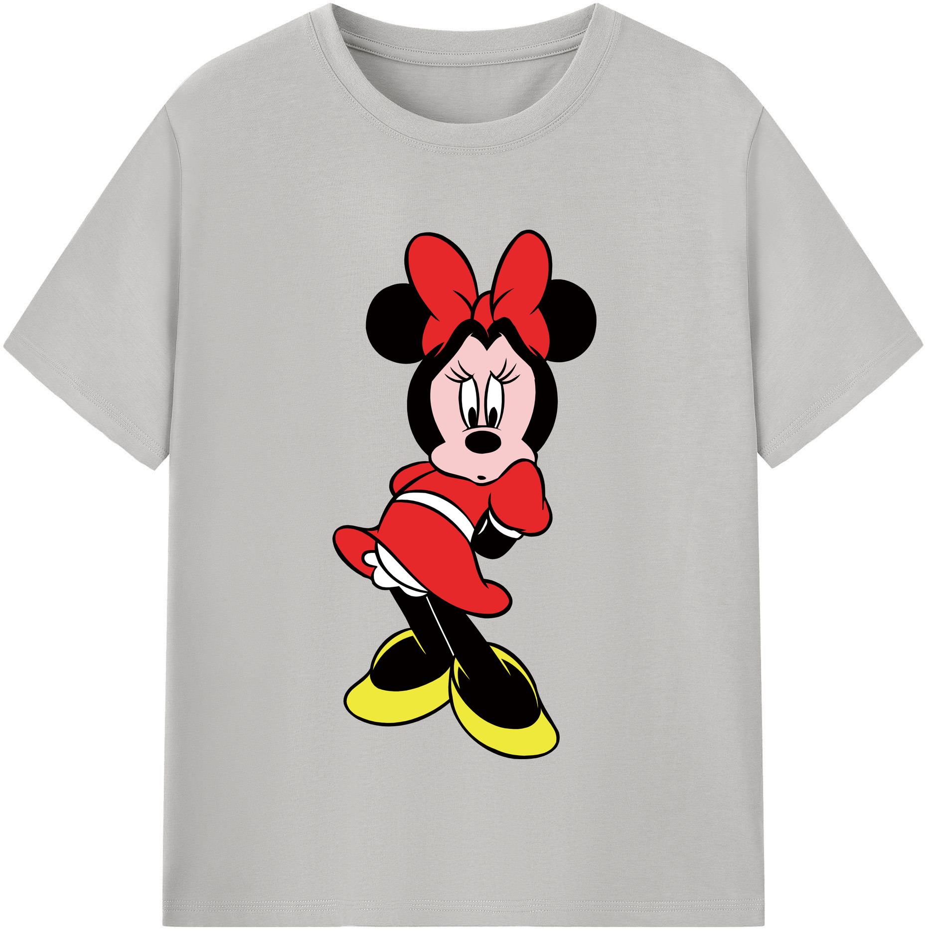 （画像用） ミッキーマウス Mickey Mouse レディースカジュアルプリントTシャツ（綿100％）