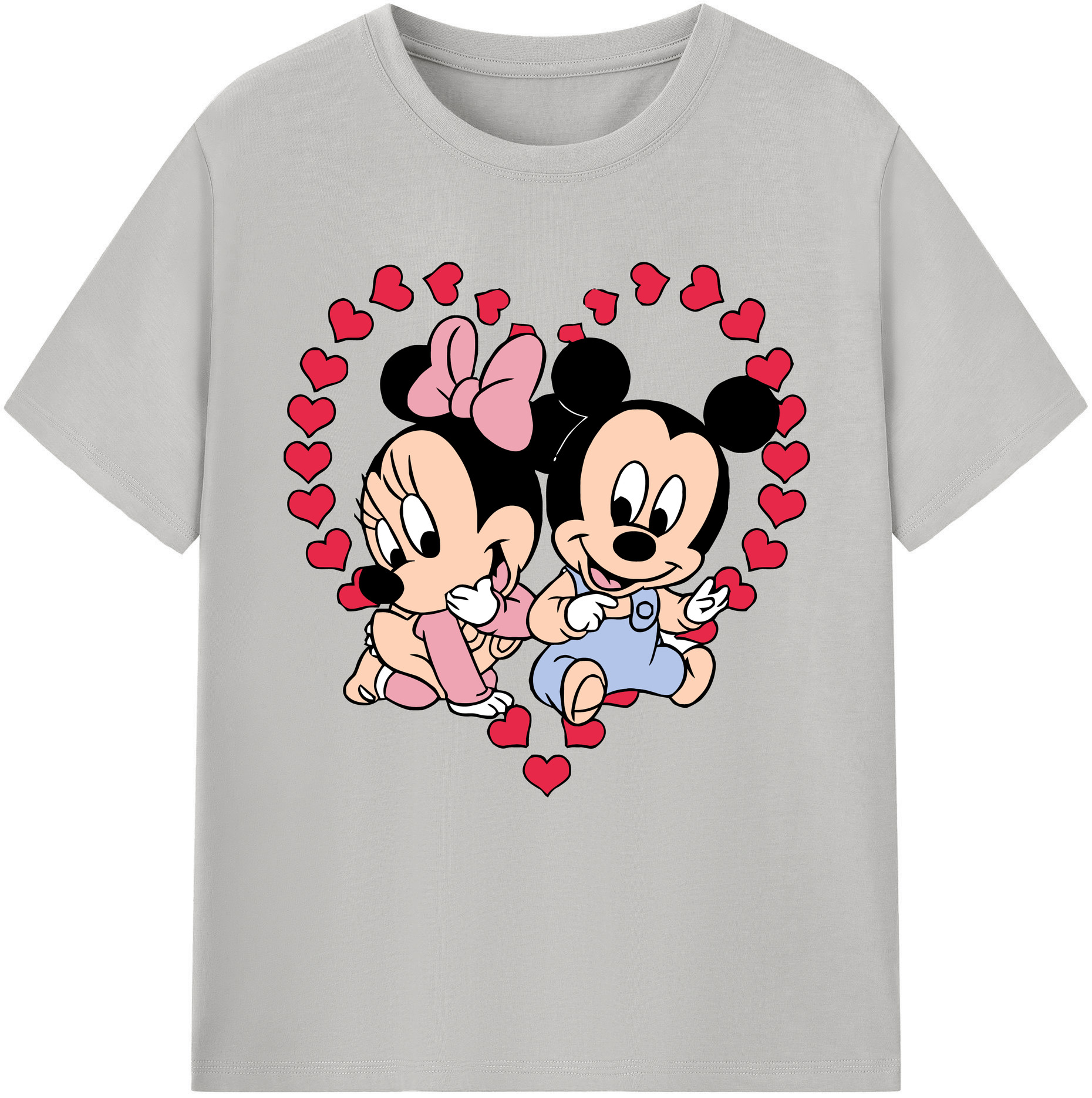 （画像用） ミッキーマウス Mickey Mouse レディースカジュアルプリントTシャツ（綿100％）