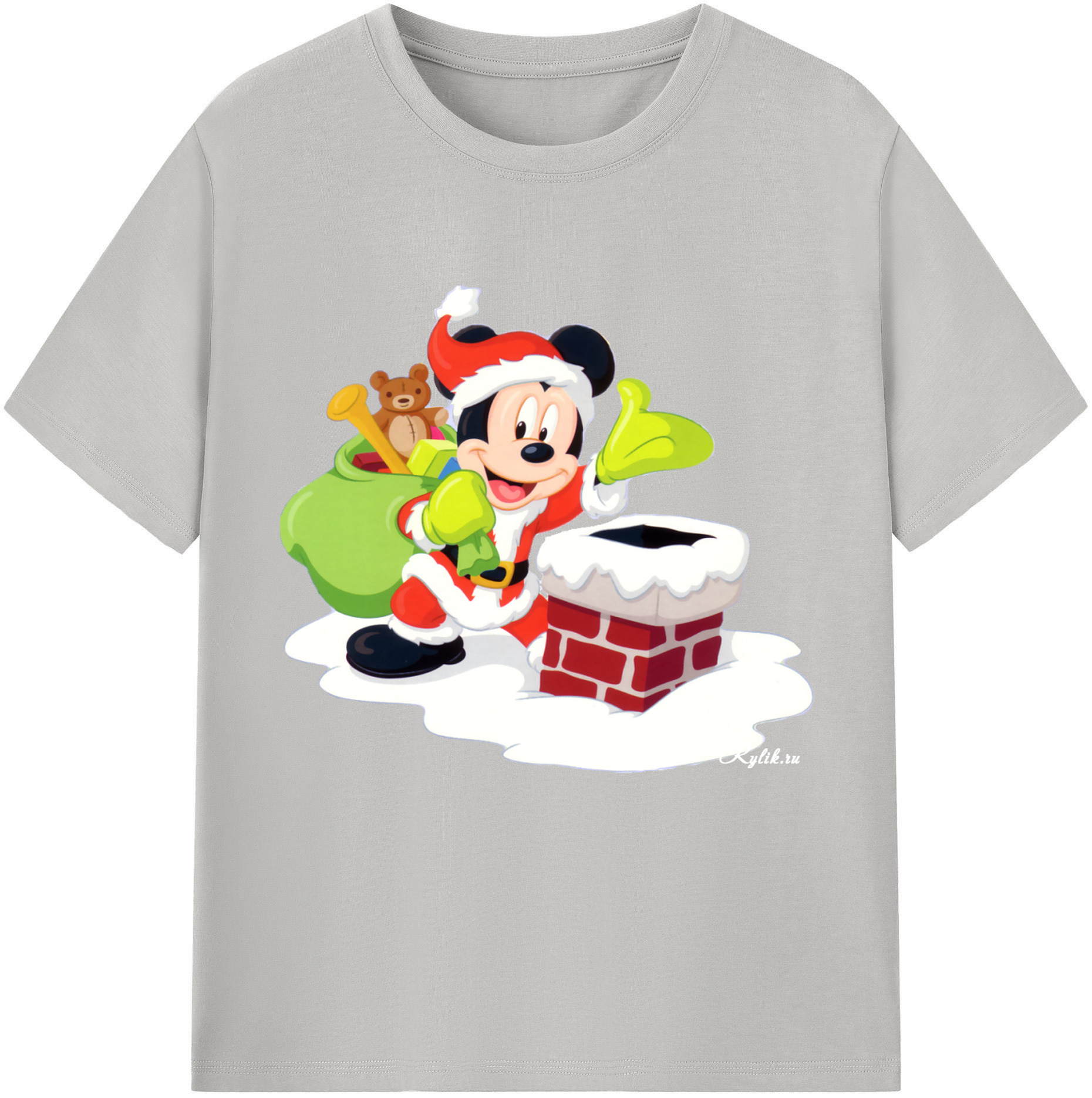 （画像用） ミッキーマウス Mickey Mouse レディースカジュアルプリントTシャツ（綿100％）