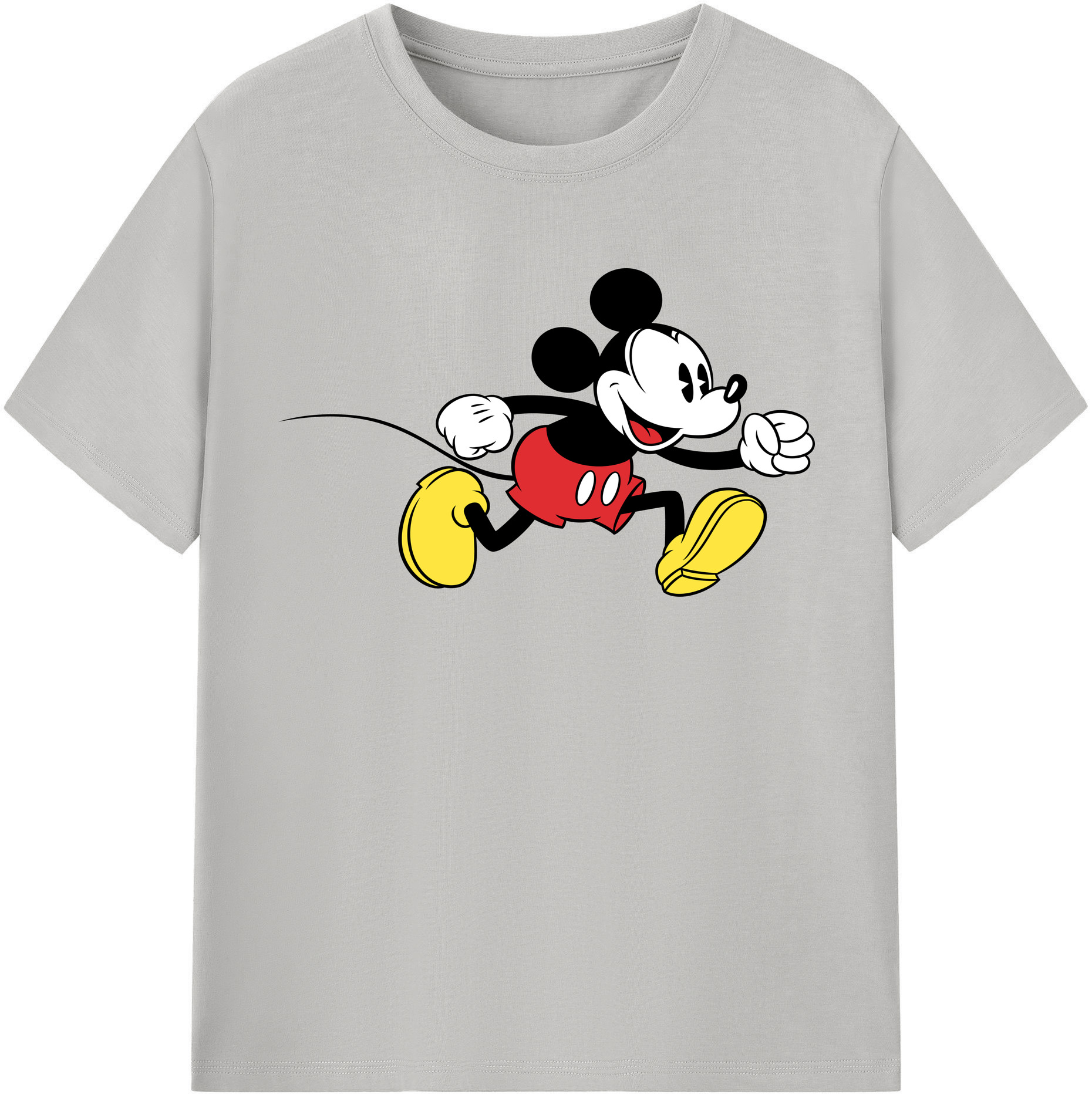 （画像用） ミッキーマウス Mickey Mouse レディースカジュアルプリントTシャツ（綿100％）
