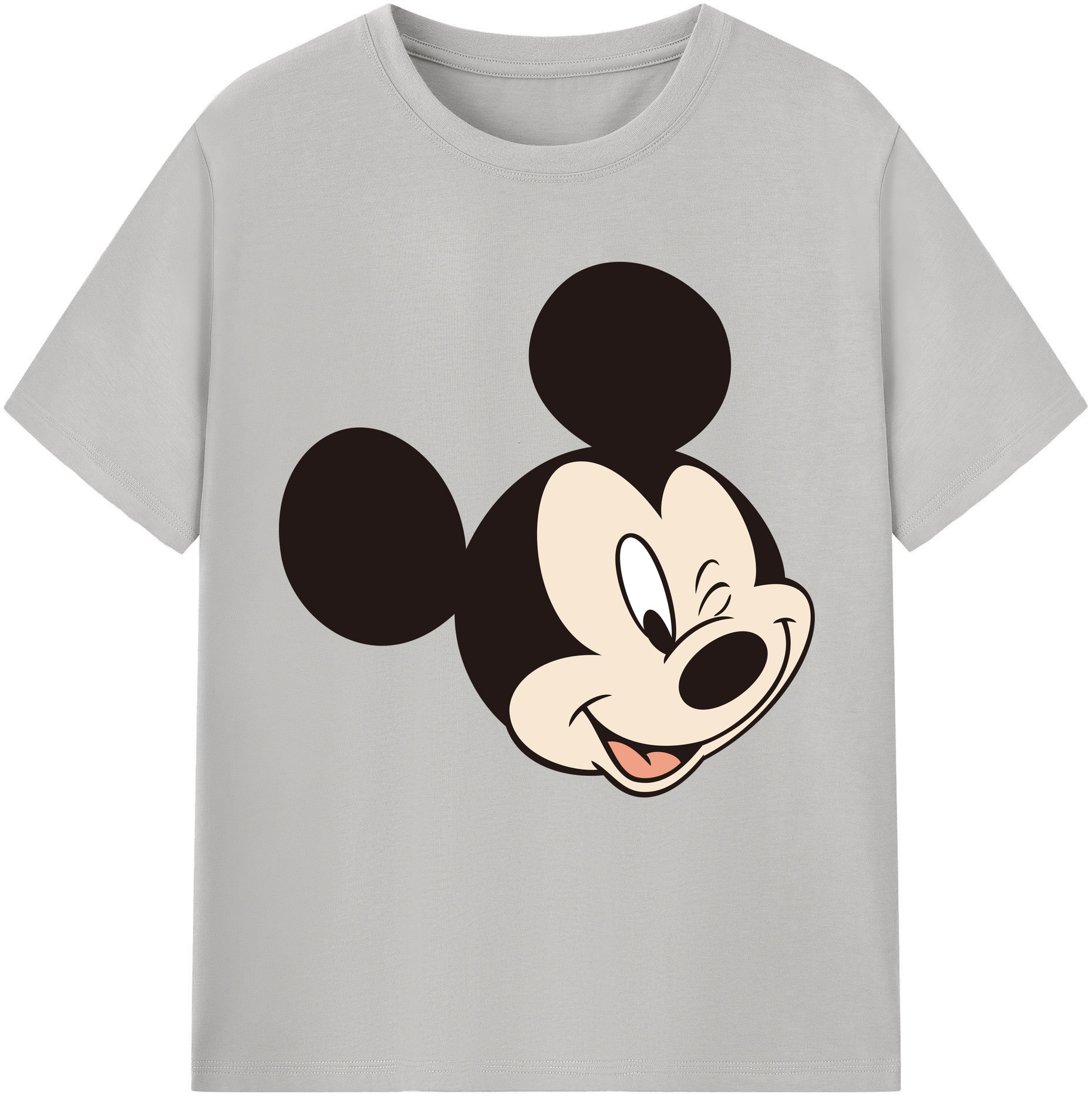 （画像用） ミッキーマウス Mickey Mouse レディースカジュアルプリントTシャツ（綿100％）