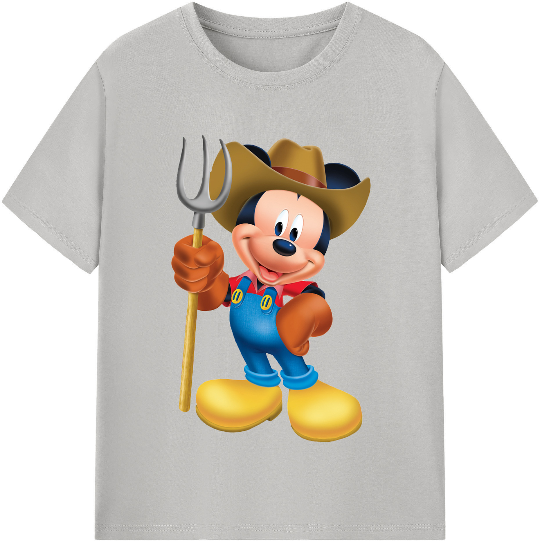 （画像用） ミッキーマウス Mickey Mouse レディースカジュアルプリントTシャツ（綿100％）