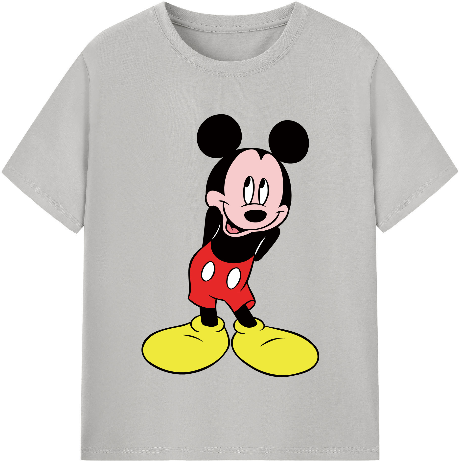 （画像用） ミッキーマウス Mickey Mouse レディースカジュアルプリントTシャツ（綿100％）