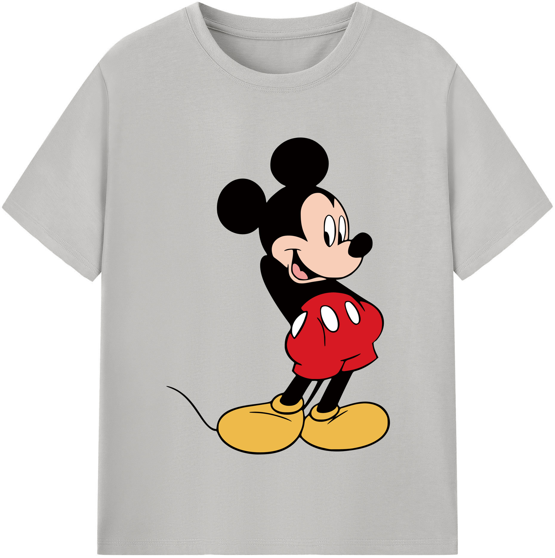 （画像用） ミッキーマウス Mickey Mouse レディースカジュアルプリントTシャツ（綿100％）