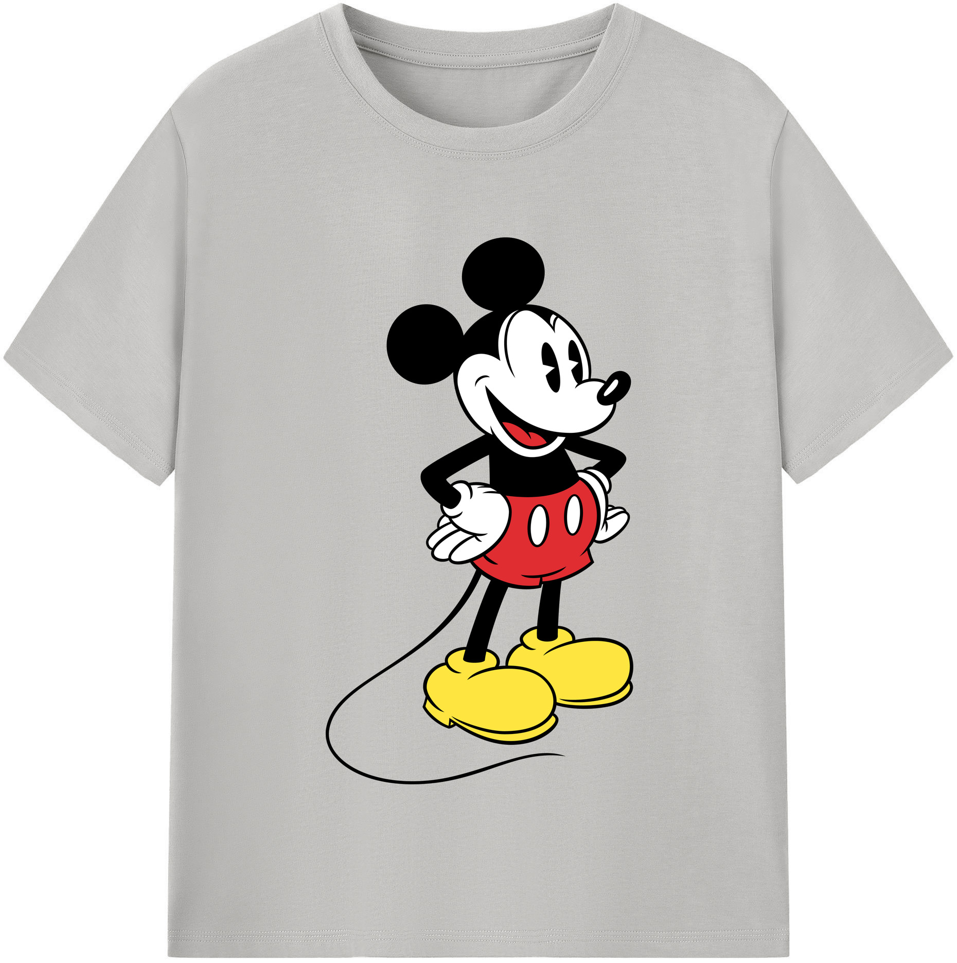 （画像用） ミッキーマウス Mickey Mouse レディースカジュアルプリントTシャツ（綿100％）