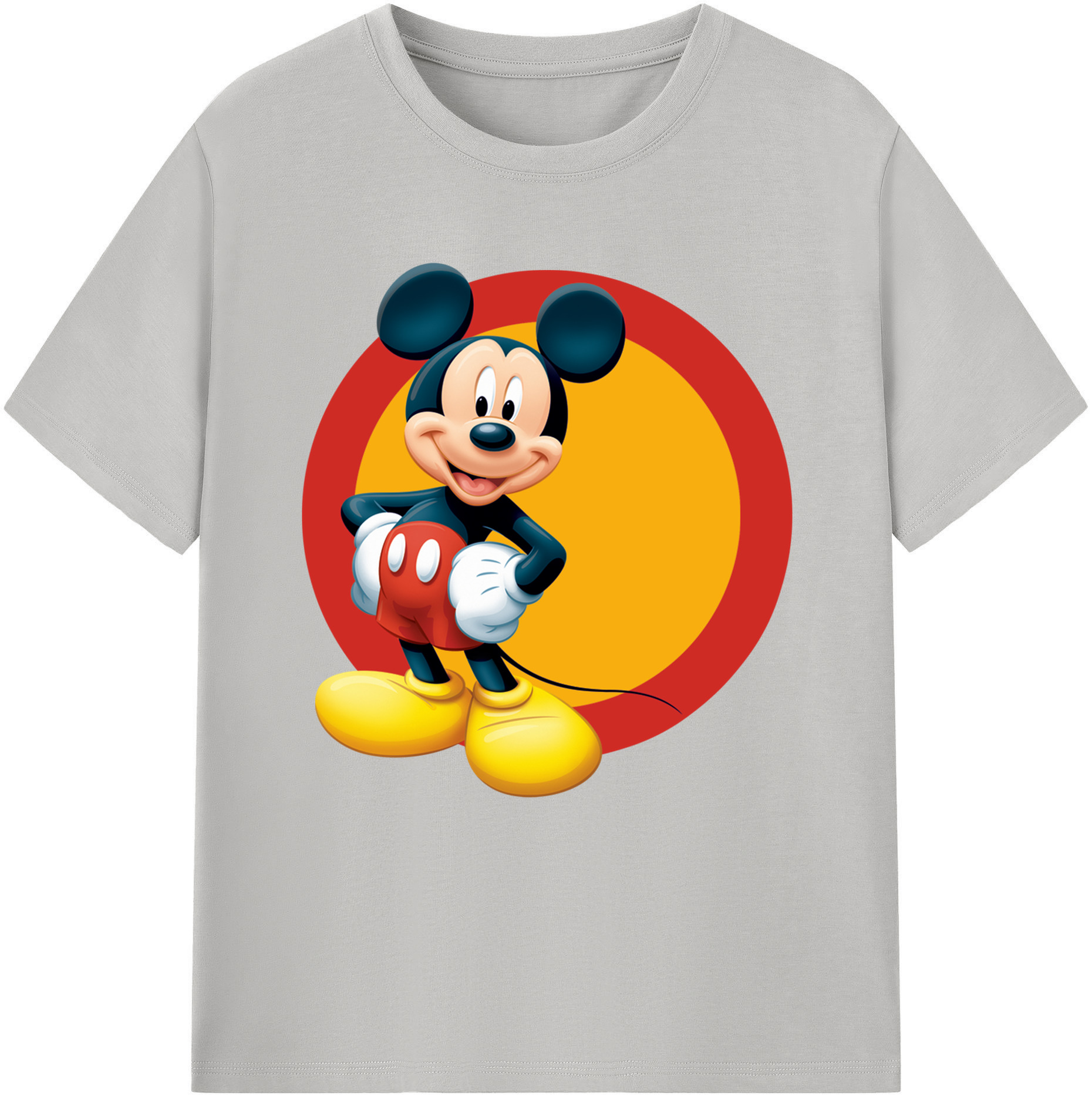 （画像用） ミッキーマウス Mickey Mouse レディースカジュアルプリントTシャツ（綿100％）