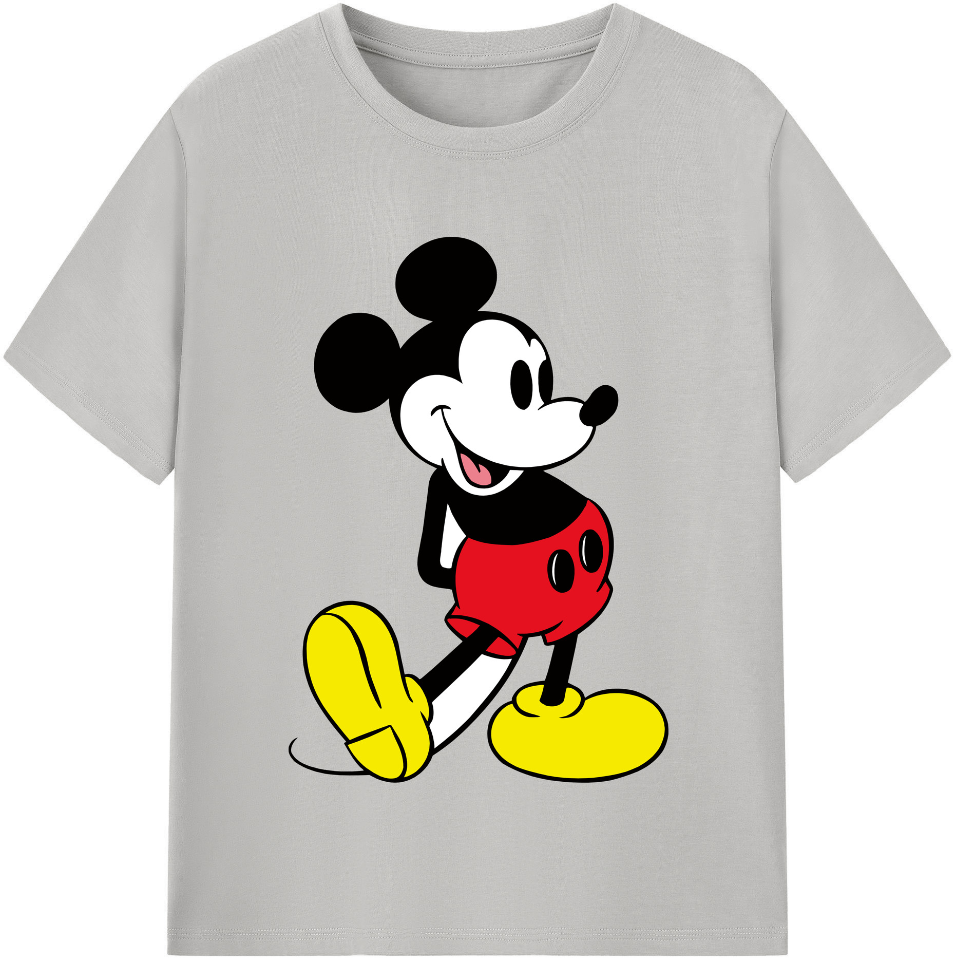 （画像用） ミッキーマウス Mickey Mouse レディースカジュアルプリントTシャツ（綿100％）