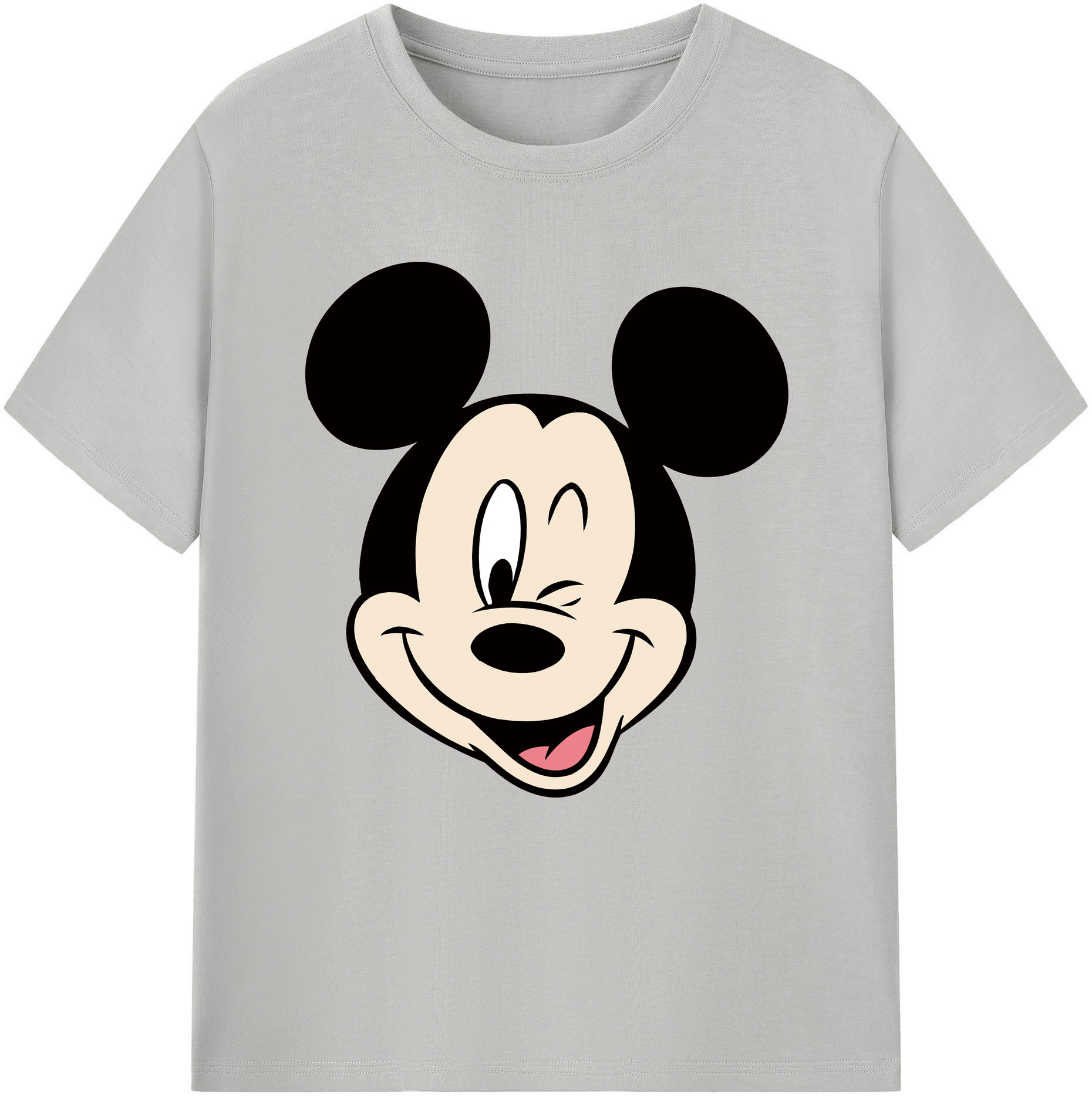 （画像用） ミッキーマウス Mickey Mouse レディースカジュアルプリントTシャツ（綿100％）
