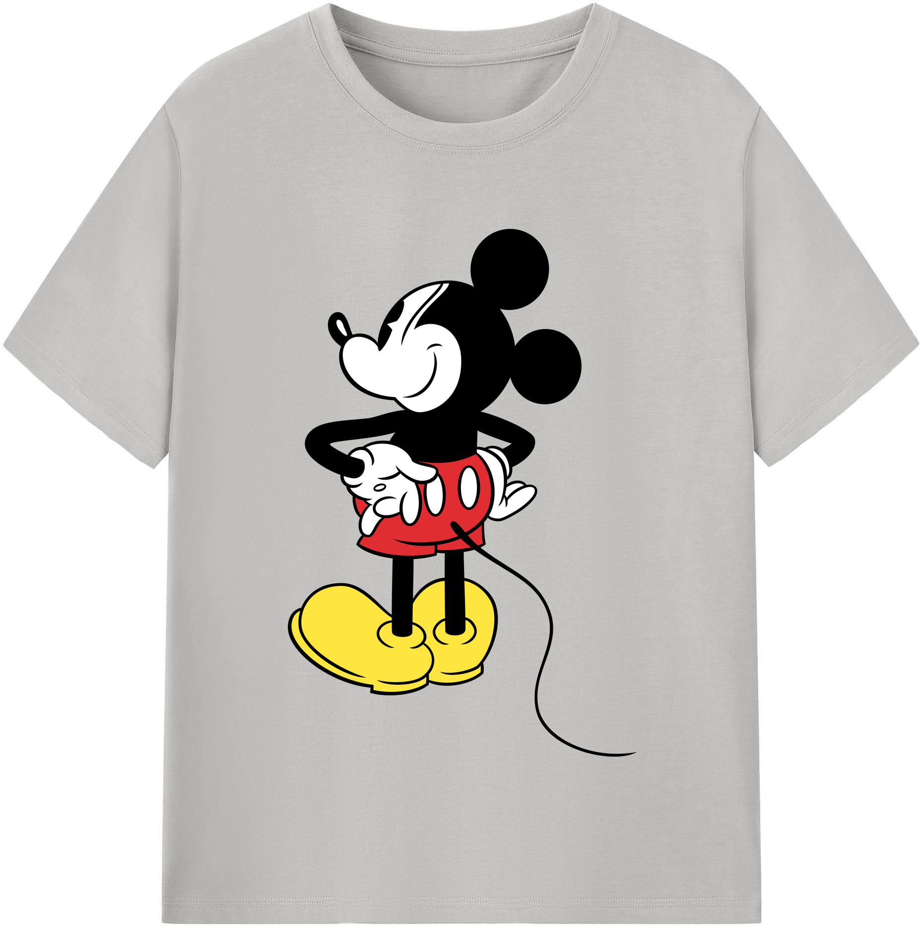 （画像用） ミッキーマウス Mickey Mouse レディースカジュアルプリントTシャツ（綿100％）